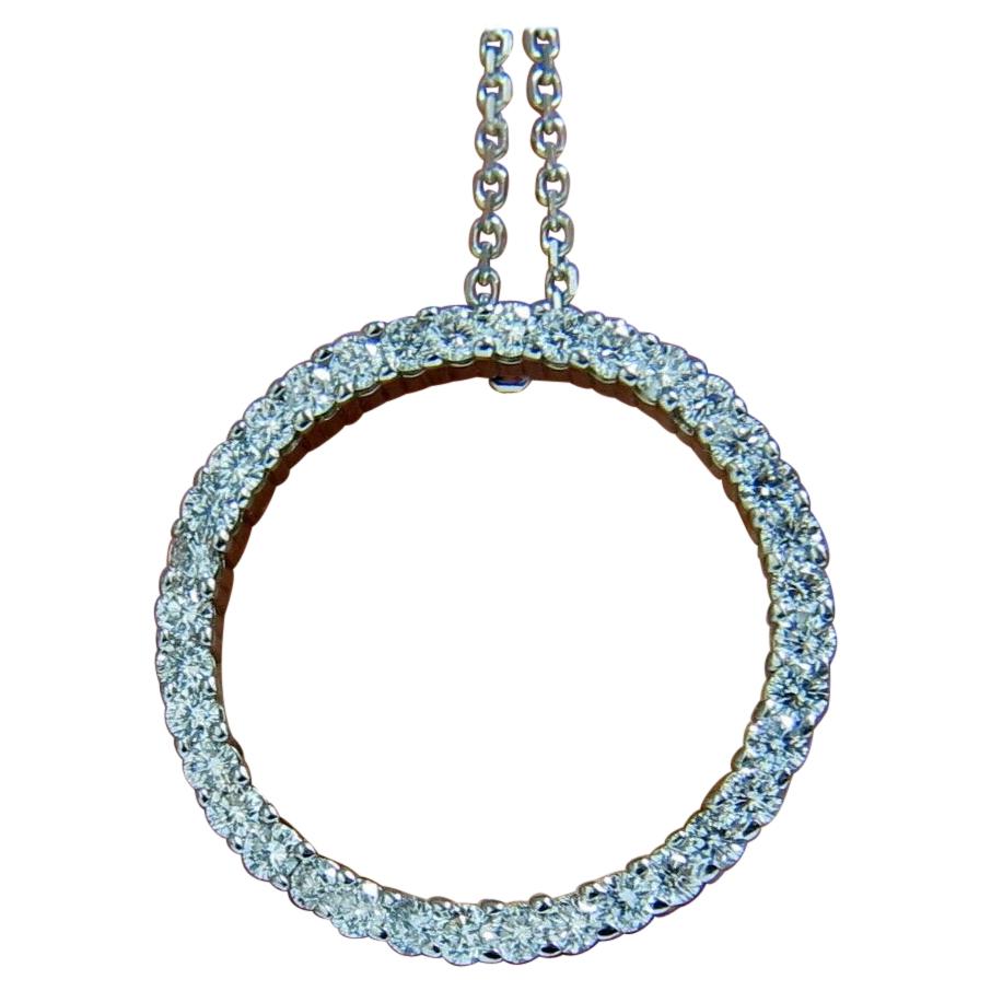Circle Diamond Necklace 1.50ct 14kt G/Vs Rounds
