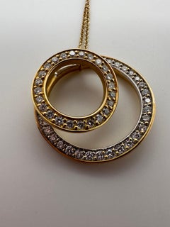 Circle diamond pendant necklace 14KT gold