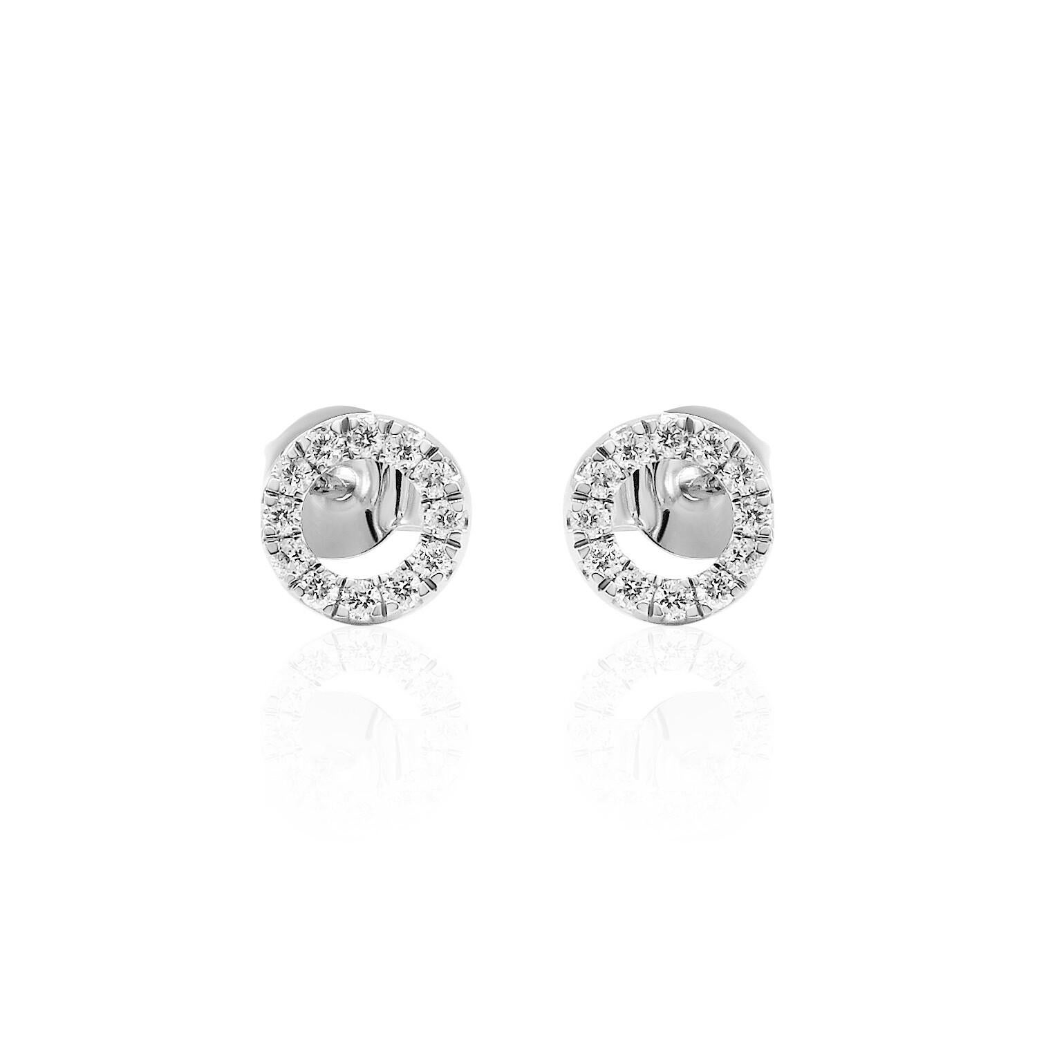 Stunning Circle Diamond Stud Earrings, featuring:
✧ 24 natural earth mined diamonds G-H color VS-SI weighing 0.22 carats 
✧ Measurements: 7mm*7mm
✧ Available in 14K White, Yellow, and Rose Gold
✧ Free appraisal included with your purchase
✧ Comes