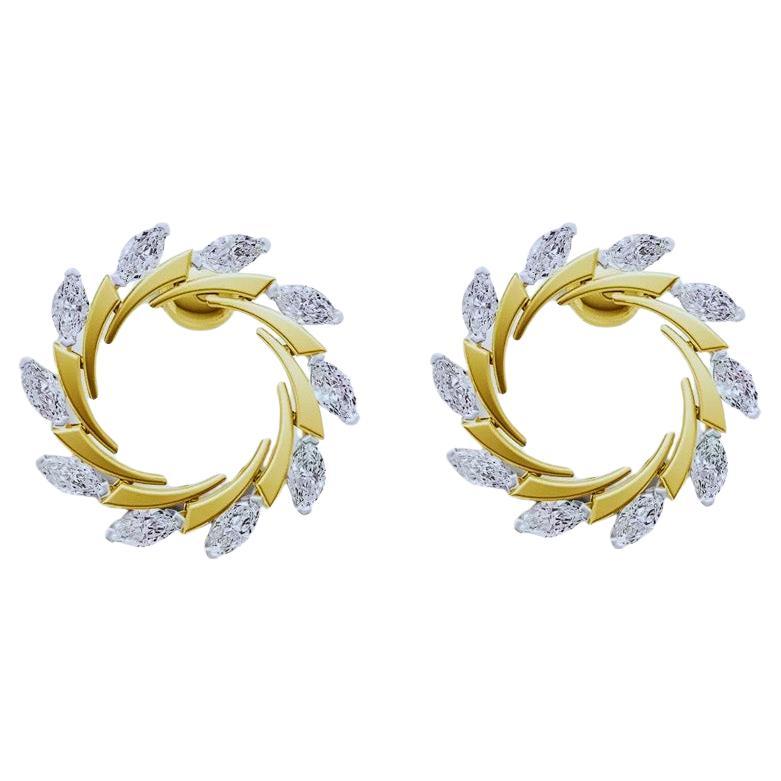 Circle earrings with moissanites