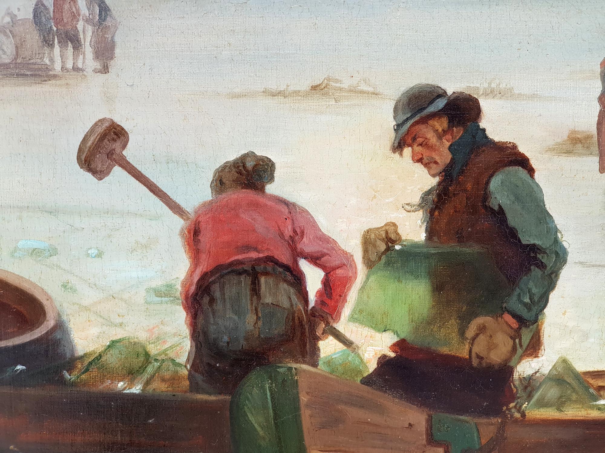 Circle/Follower of Fredrik Marinus Kruseman, Winter At The Lake, 1880s In Good Condition In Kiel, Schleswig-Holstein