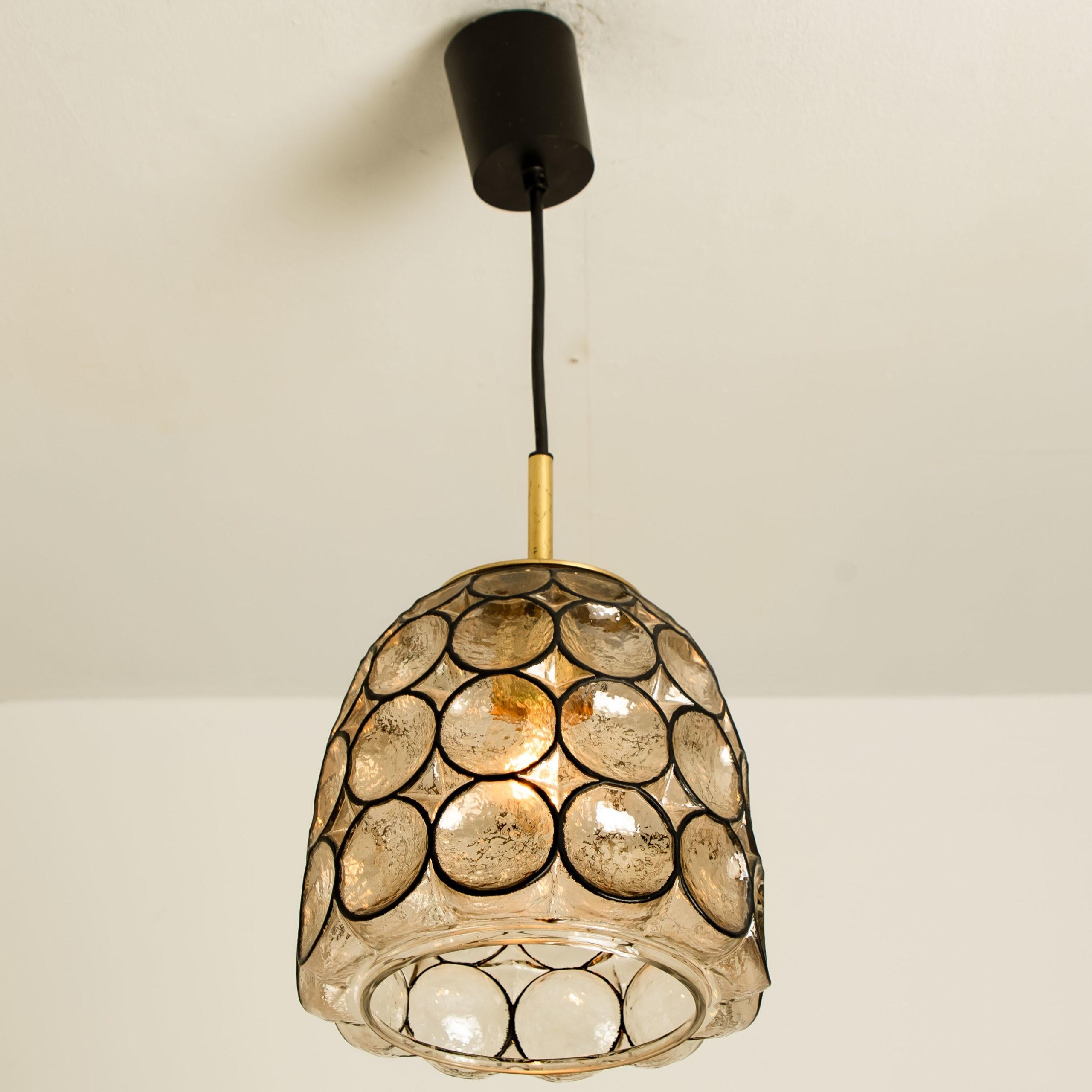 Circle Iron and Bubble Glass Chandelier, Limburg, 1970s For Sale 2