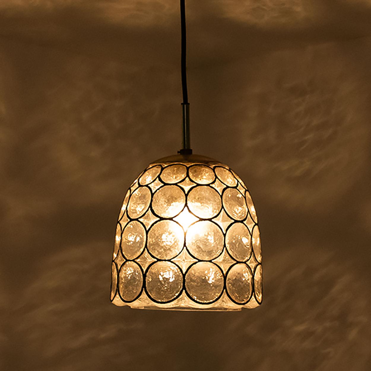 Circle Iron and Bubble Glass Chandelier, Limburg, 1970s For Sale 5