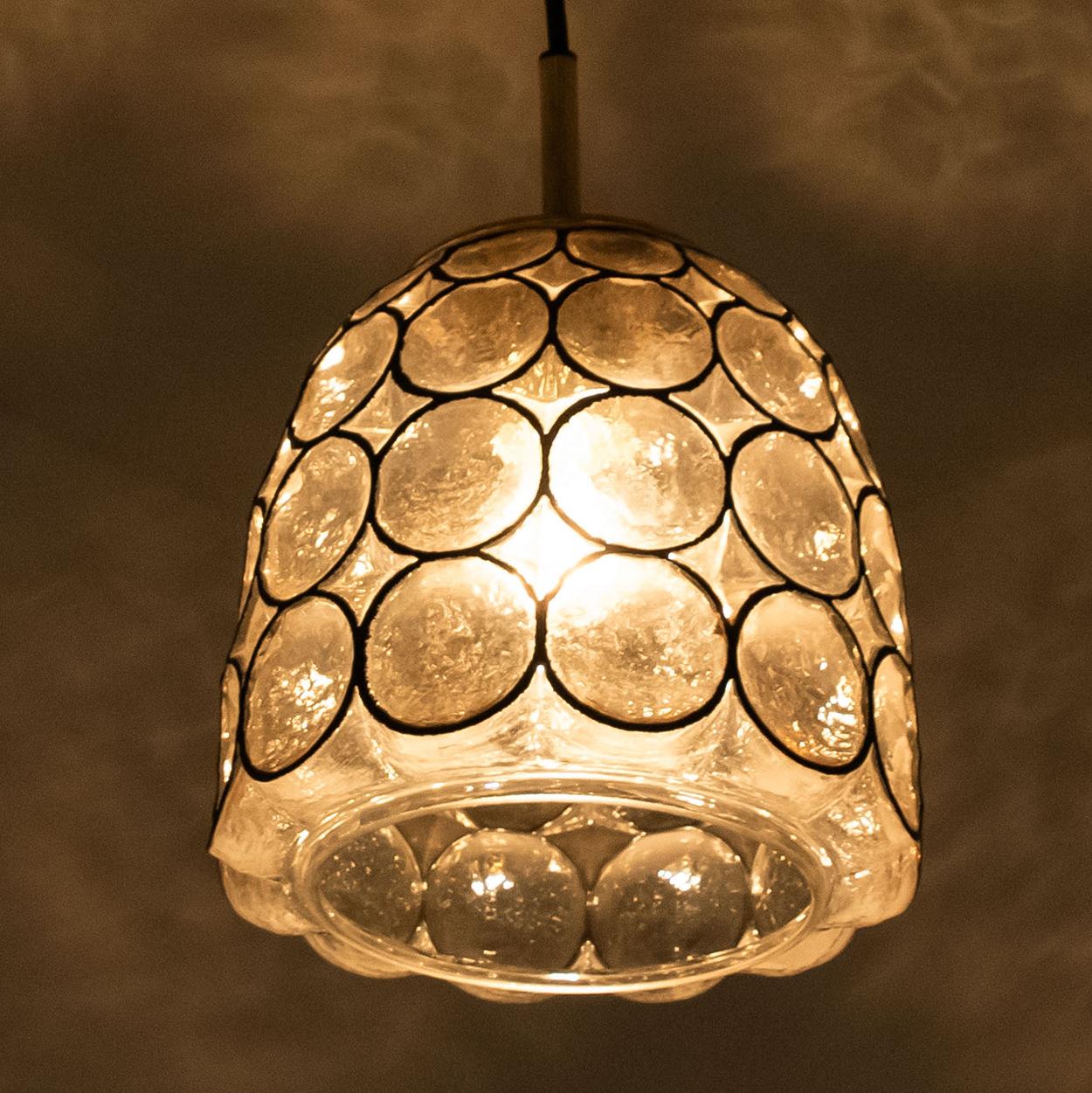 Circle Iron and Bubble Glass Chandelier, Limburg, 1970s For Sale 6