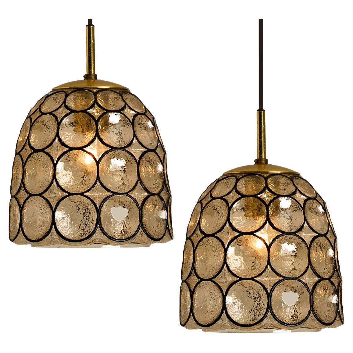 Circle Iron and Bubble Glass Chandelier, Limburg, 1970s For Sale