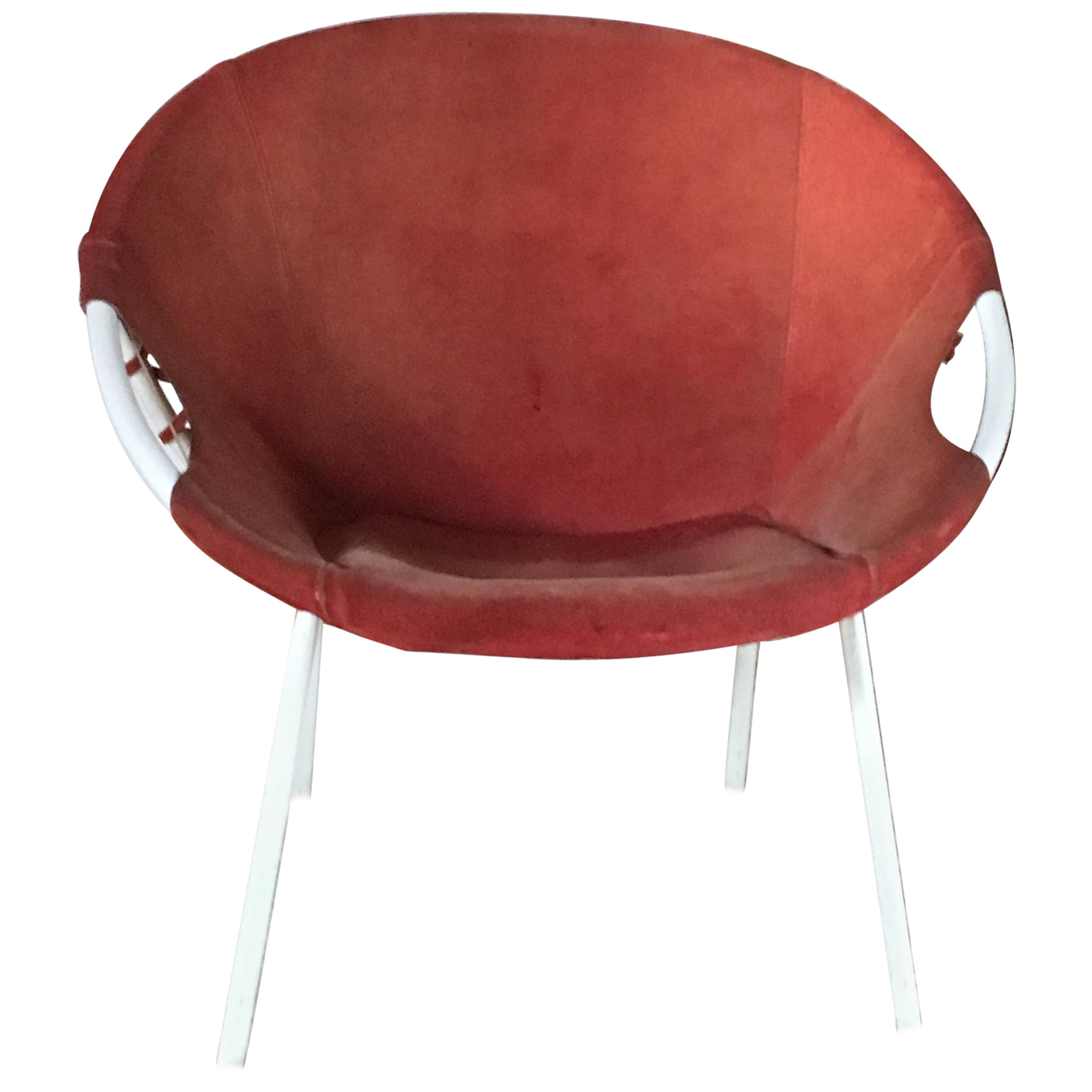 Circle Leather Armchair For Sale at 1stDibs