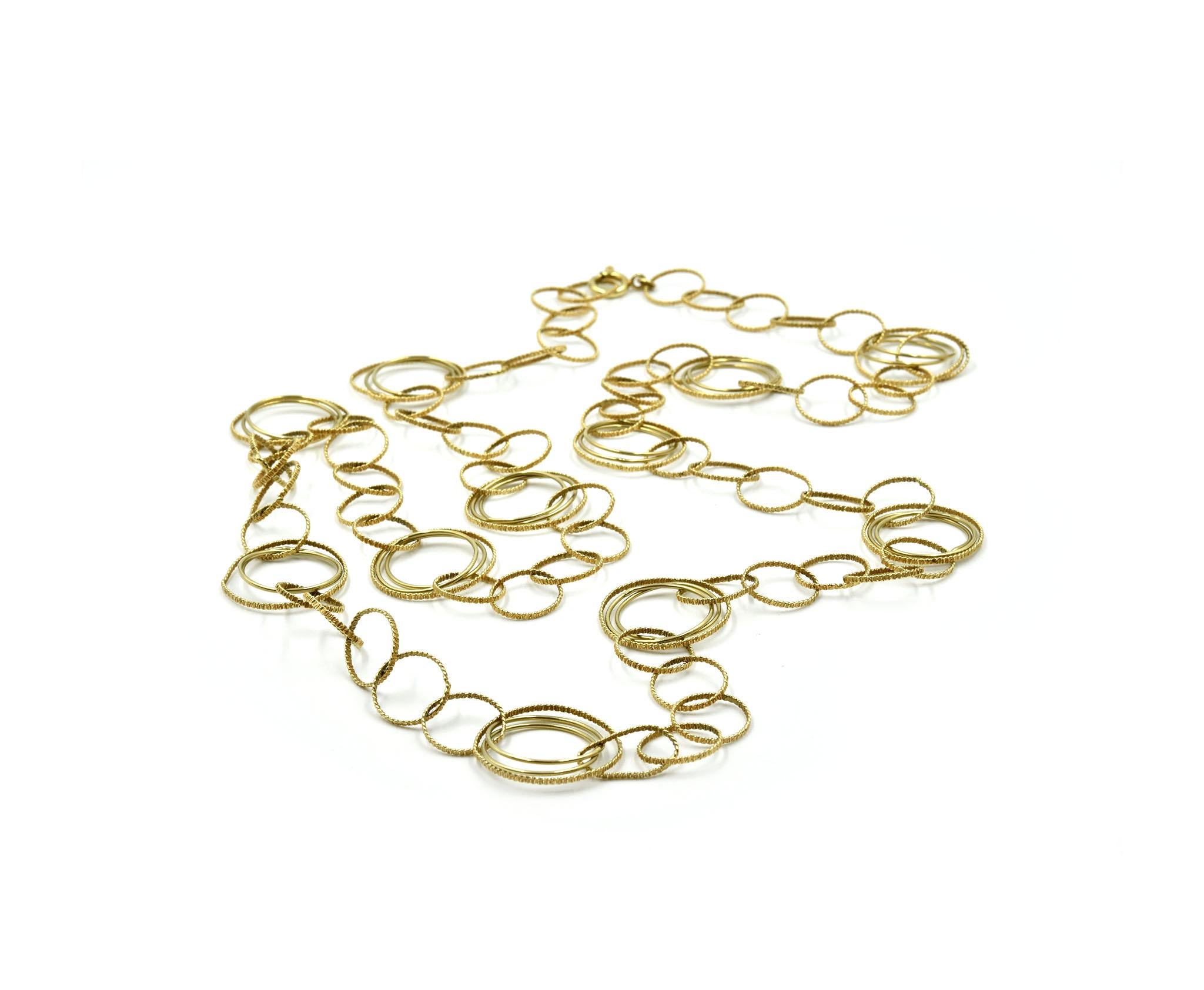 Modern Circle Link 14 Karat Yellow Gold Necklace