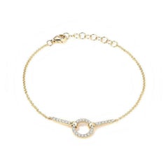 Pulsera Círculo Link Diamante Oro Amarillo 14K