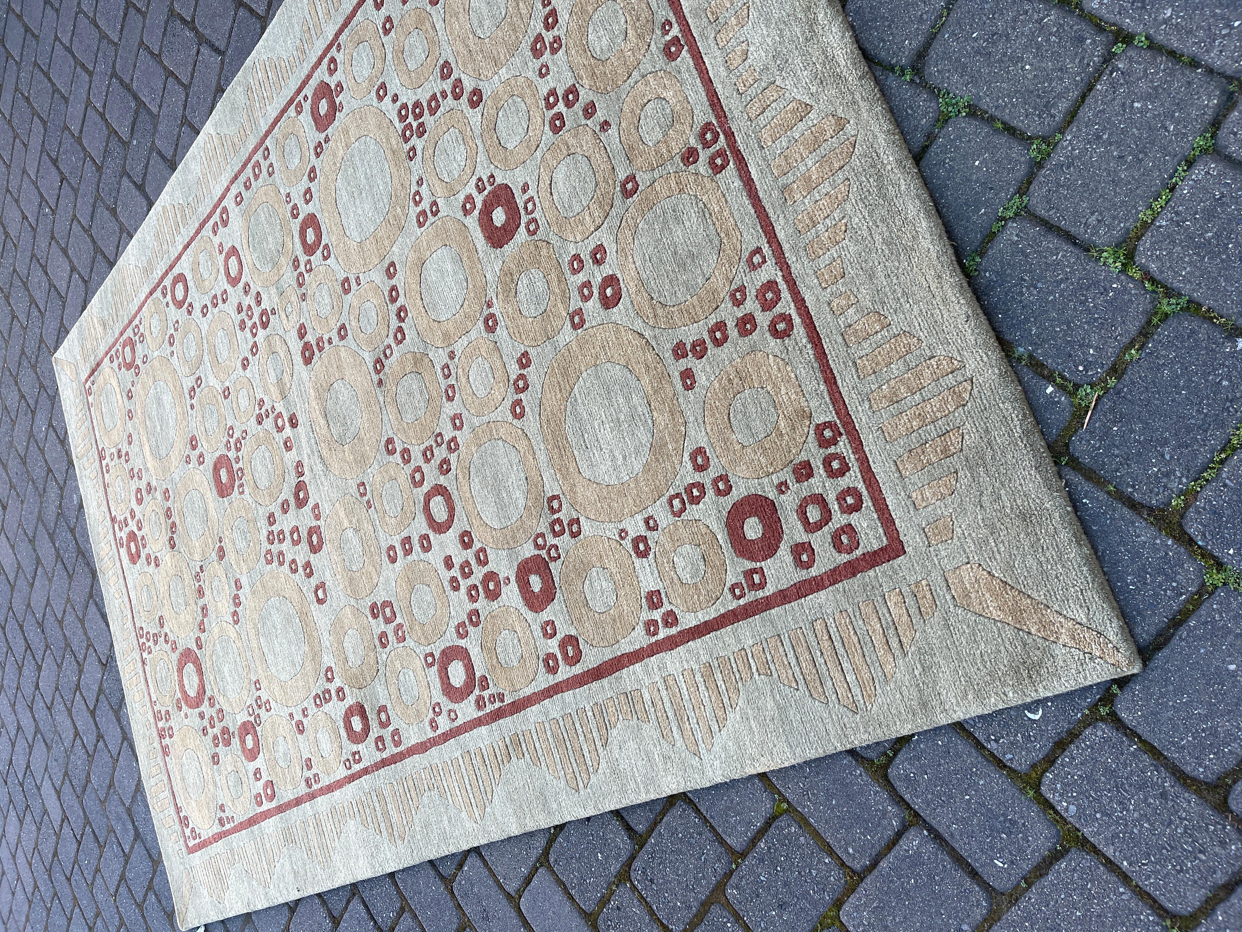 Nepalese Circle Motif Rug For Sale