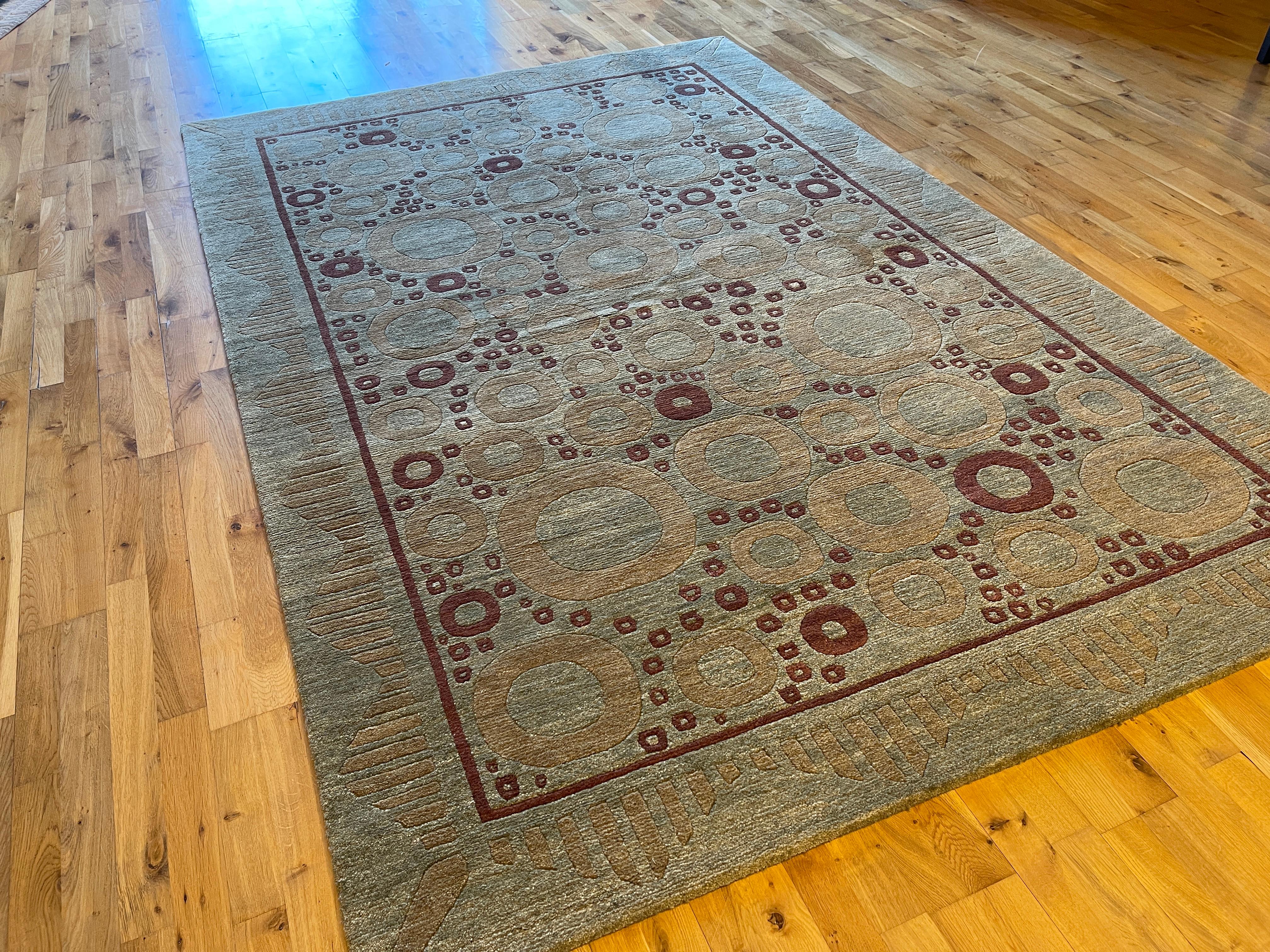 Circle Motif Rug For Sale 1