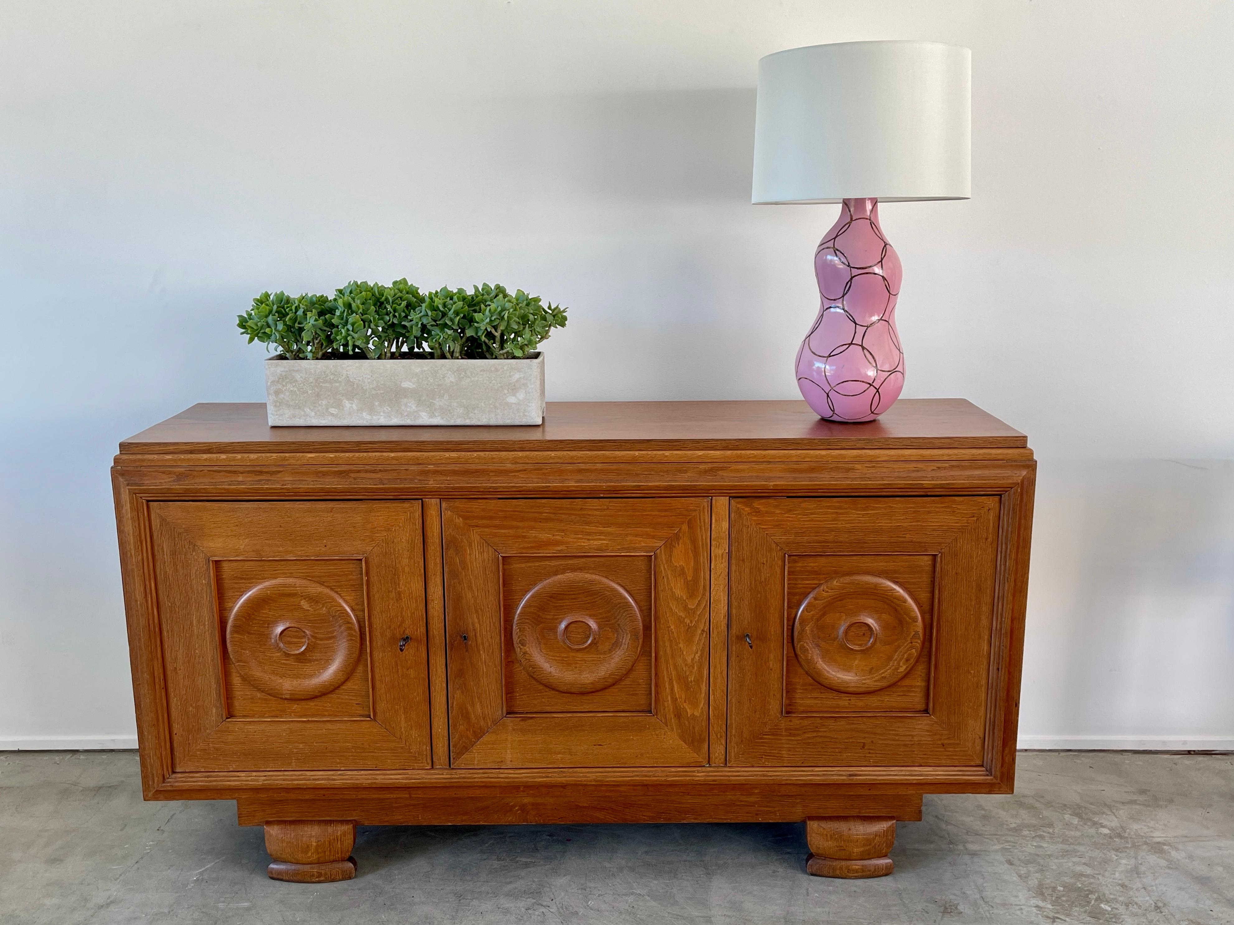 French Circle Oak Sideboard, 1940's