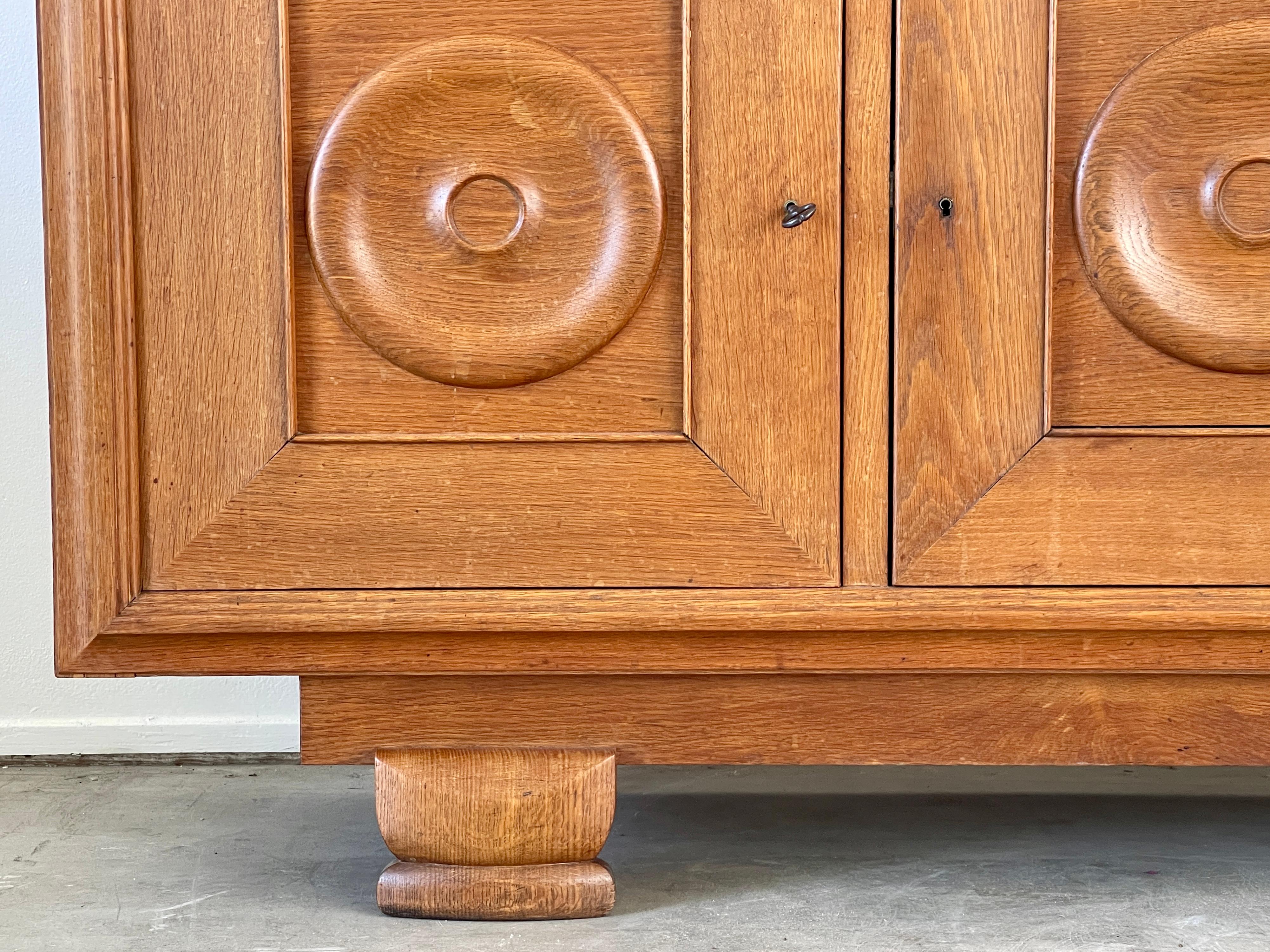 Mid-20th Century Circle Oak Sideboard, 1940's