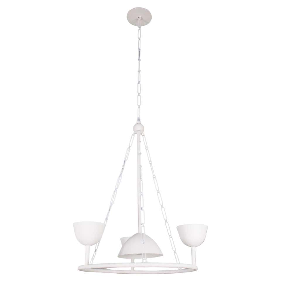 Circle of 8 Cups Plaster Chandelier For Sale at 1stDibs