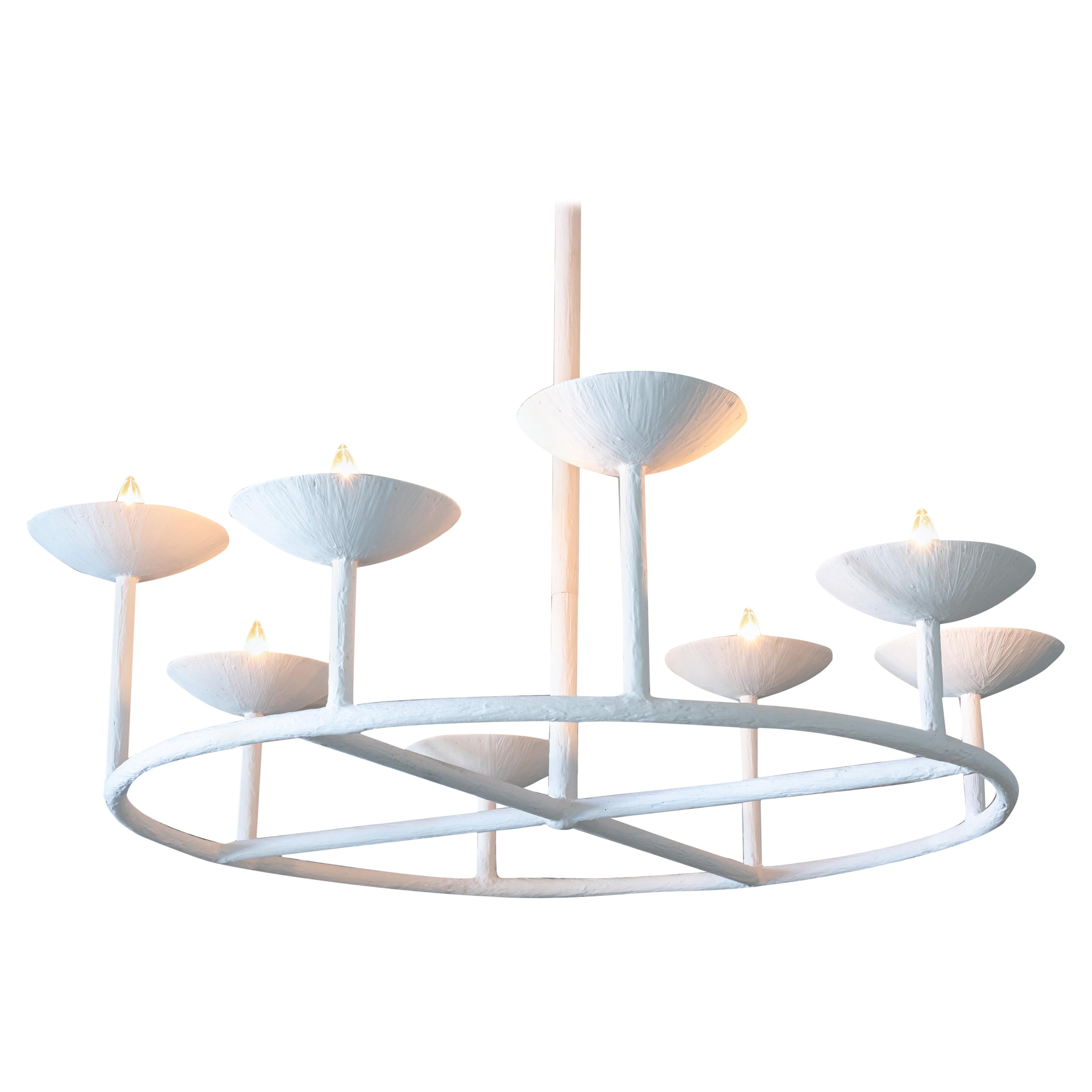 Lustre en plâtre en forme de cercle de 8 tasses