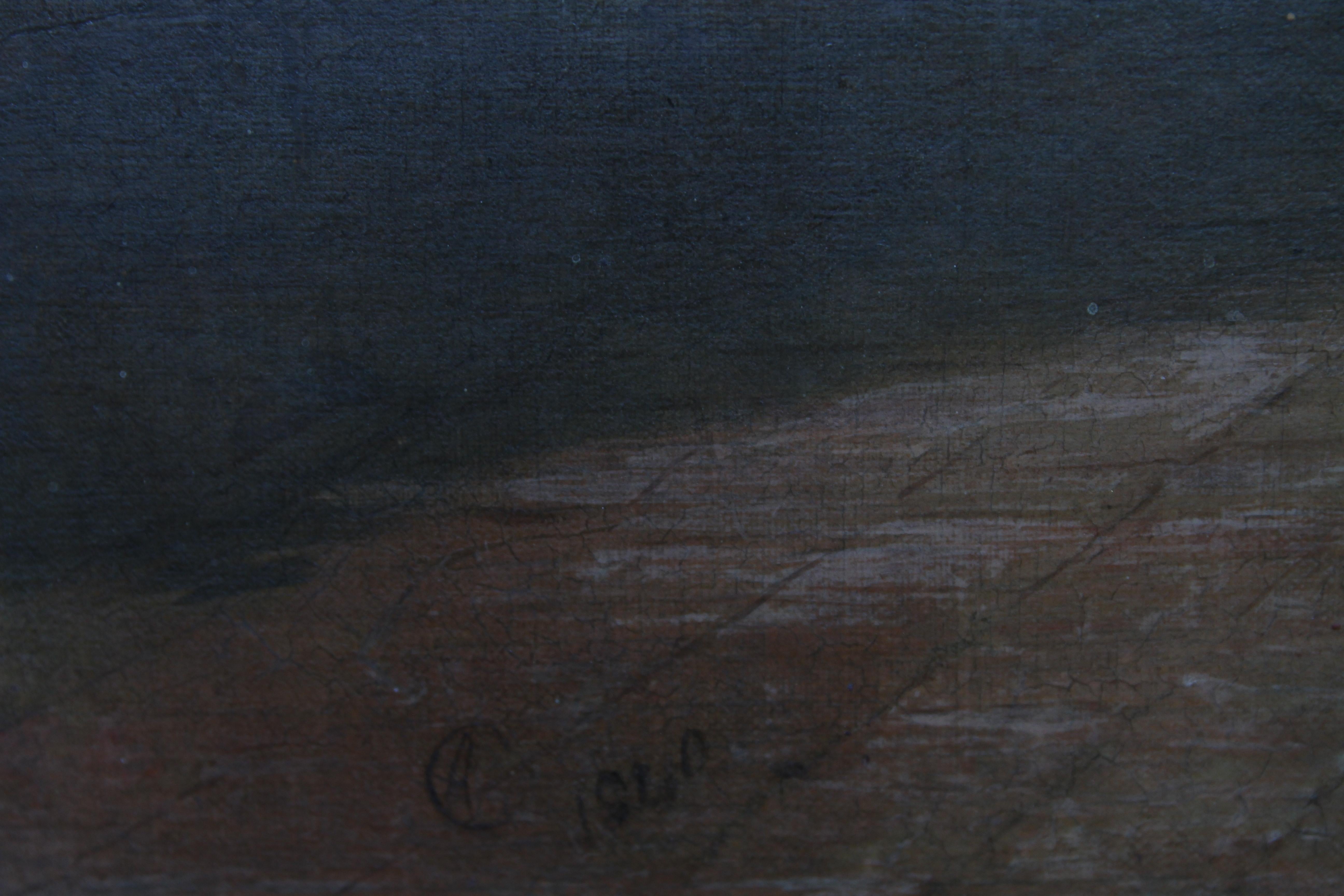 Launcelot - Bay horse in a stable - Old Master British art equine oil painting 3