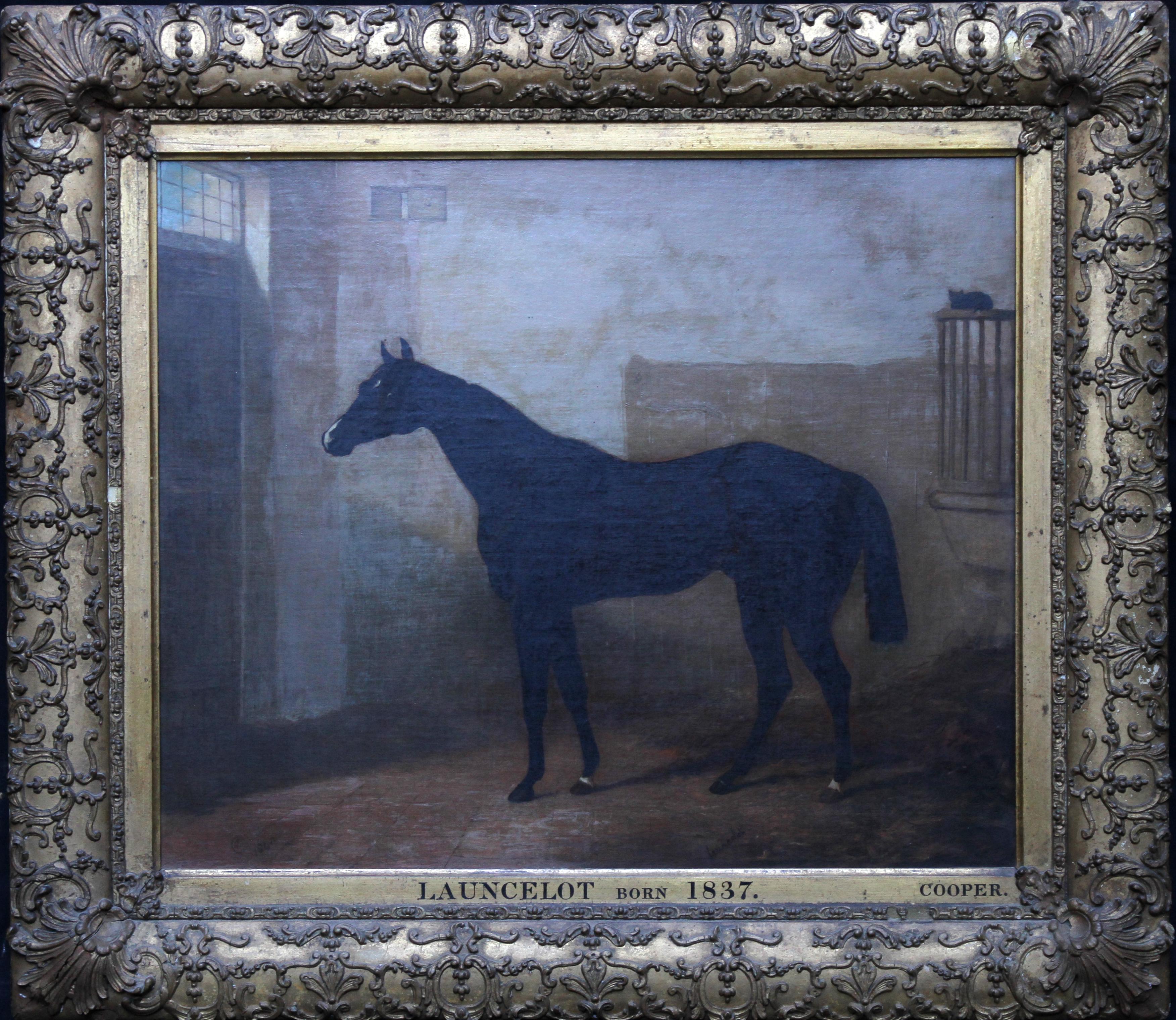 Launcelot - Bay horse in a stable - Old Master British art equine oil painting 7