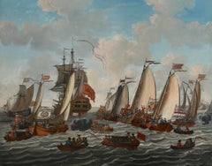 Tzar Peter der Große von Russland, Ankunft in Amsterdam, August 1697, Alter Meister, Ölgemälde