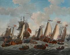 Tzar Peter le Grand de Russie arrivée à Amsterdam en août 1697 Old Master Oil 