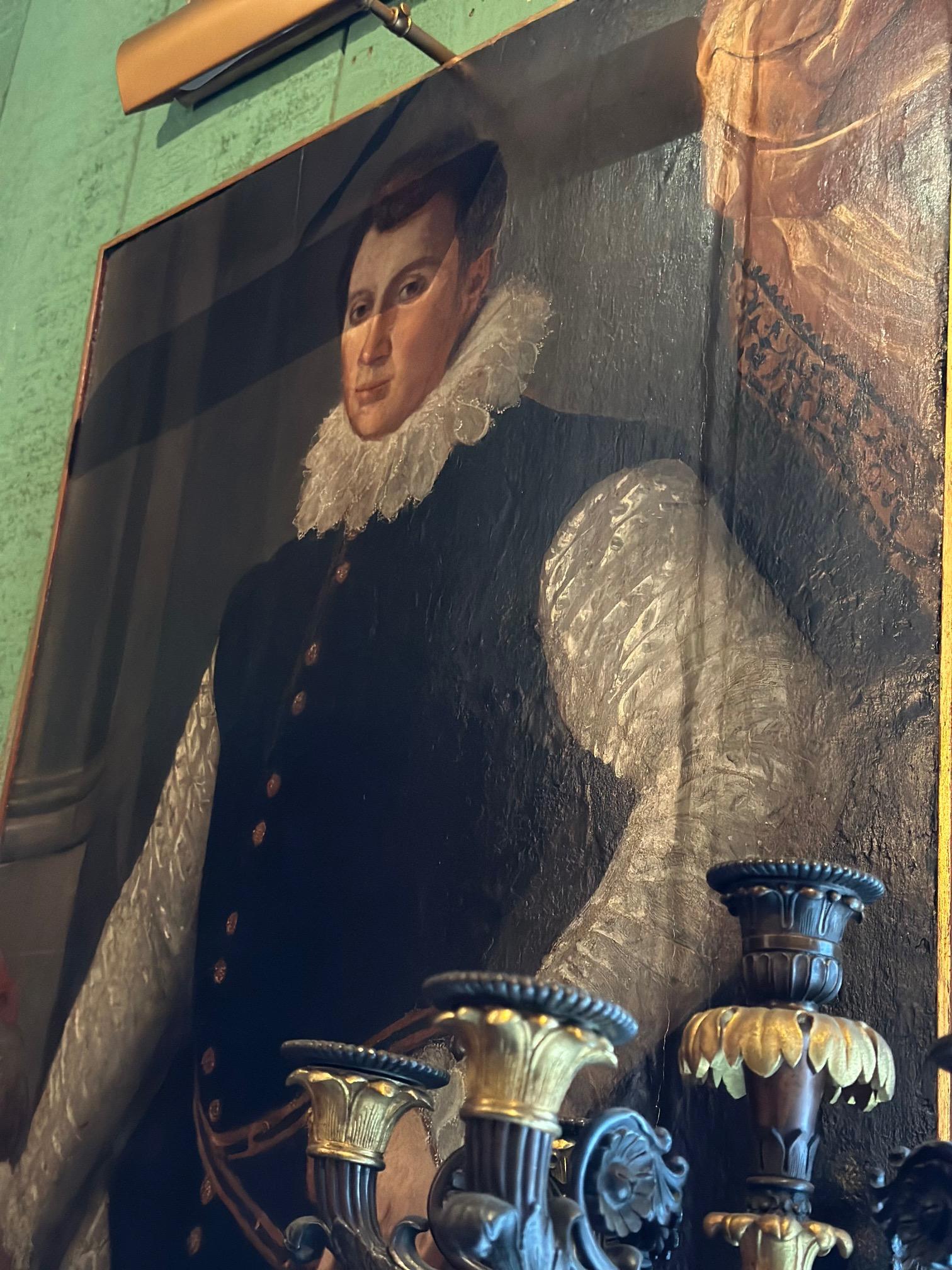 Circle of ALESSANDRO ALLORI  Portrait Of a Young Man Wearing A Ruff Wall Art  For Sale 7