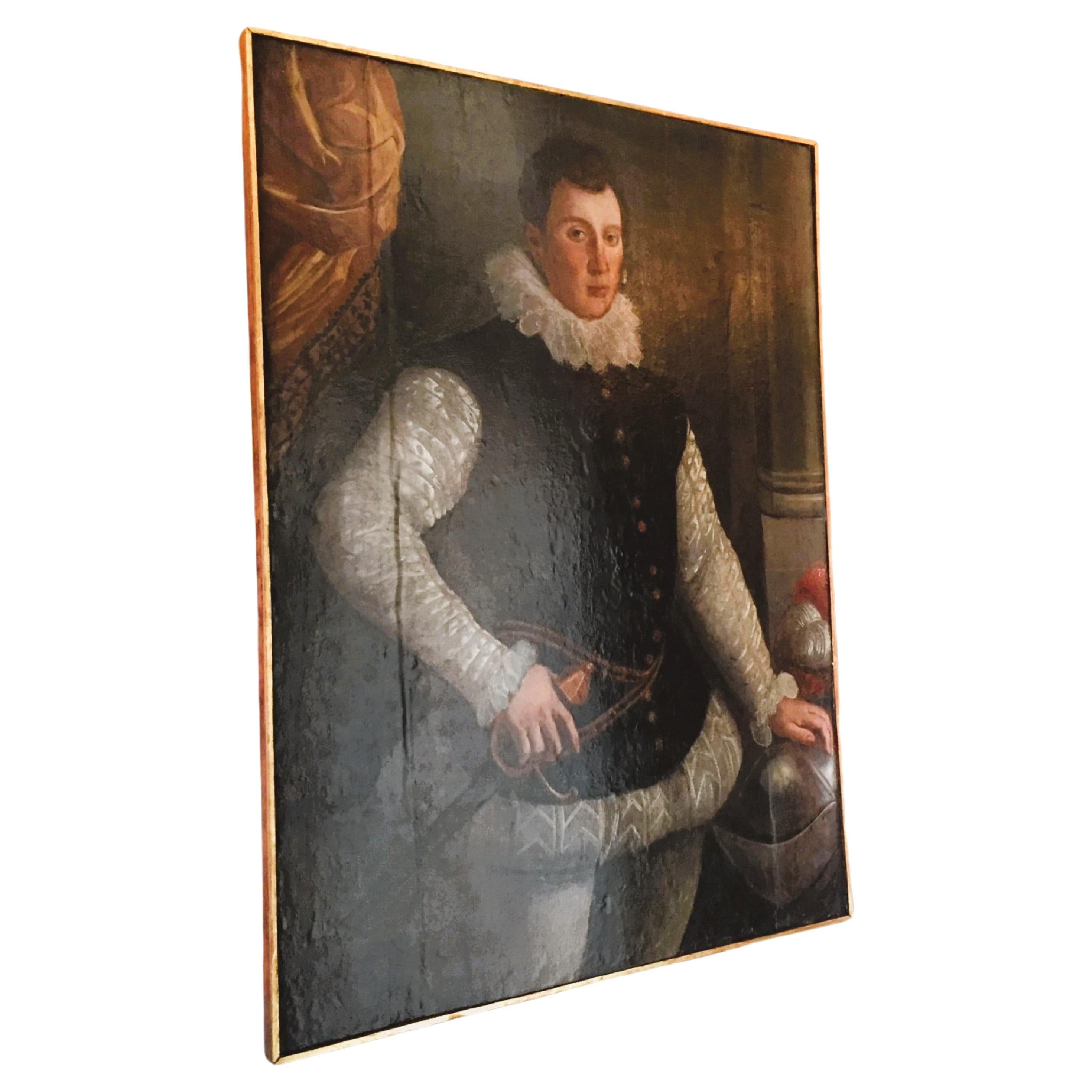 Circle of ALESSANDRO ALLORI  Portrait Of a Young Man Wearing A Ruff Wall Art  For Sale