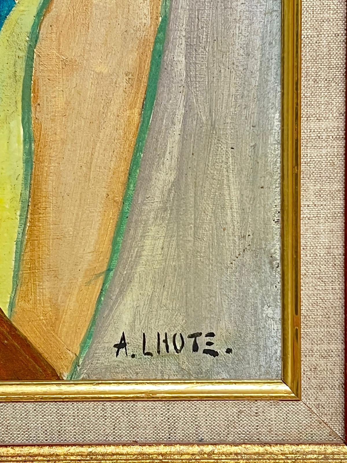 Pittura ad olio cubista francese del 1930 firmata Ritratto di donna nuda su tela incorniciata - Painting Cubismo di circle of Andre Lhote