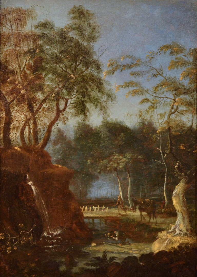 (Circle of) Antonio Francesco Peruzzini River Landscape With Figures