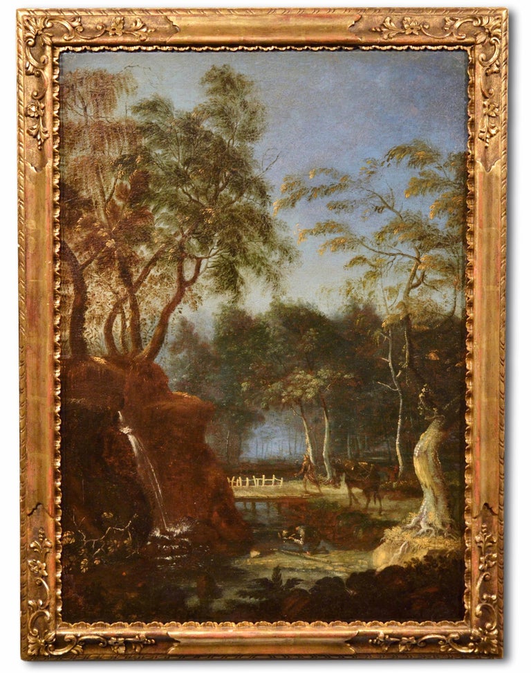 (Circle of) Antonio Francesco Peruzzini River Landscape With Figures