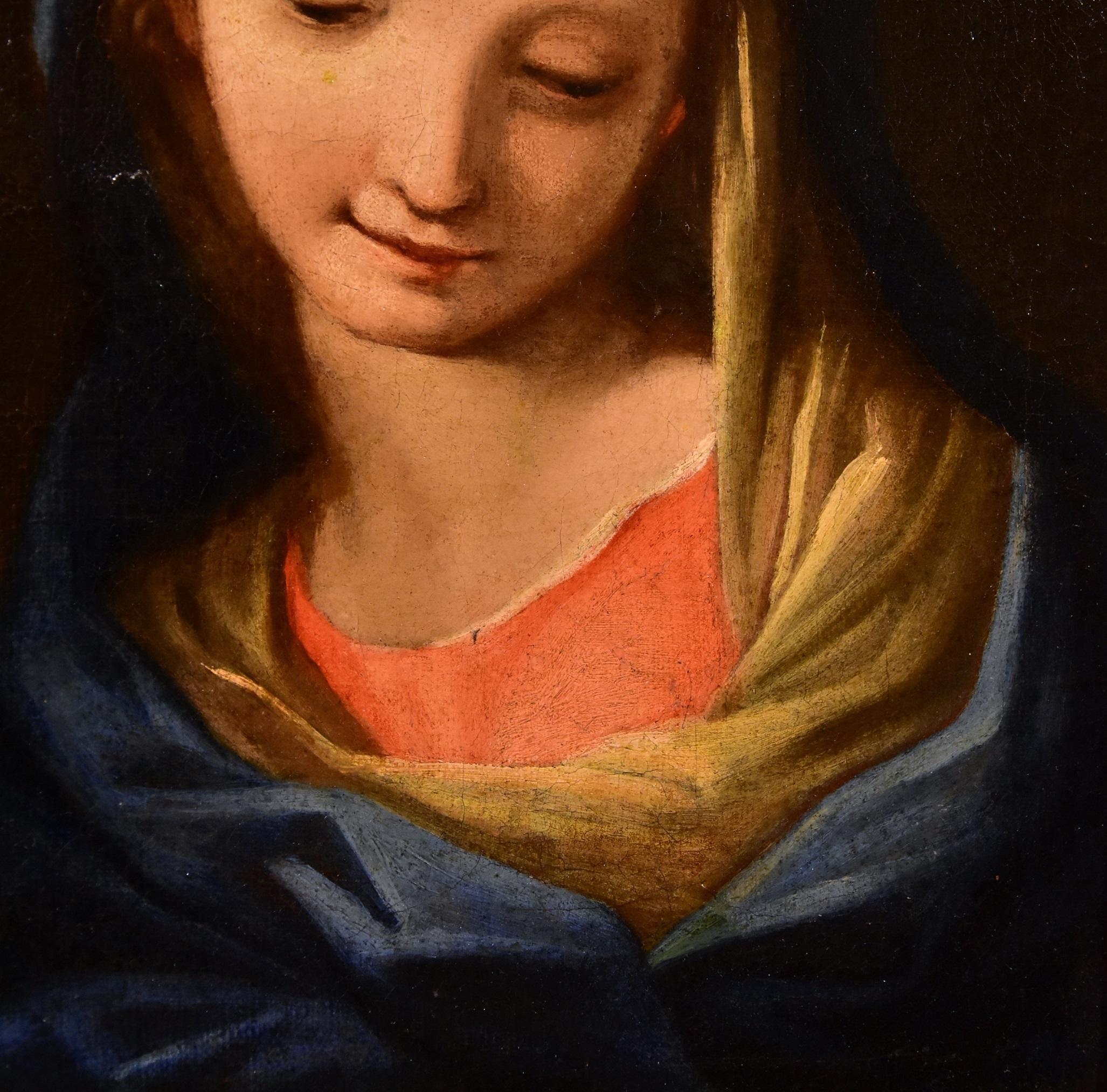 Madonna Virgin Paint 17/18th Century Maratta Oil on canvas Old master Italian  - Old Masters Painting by Circle of Carlo Maratta (Camerano 1625 - Rome 1713)