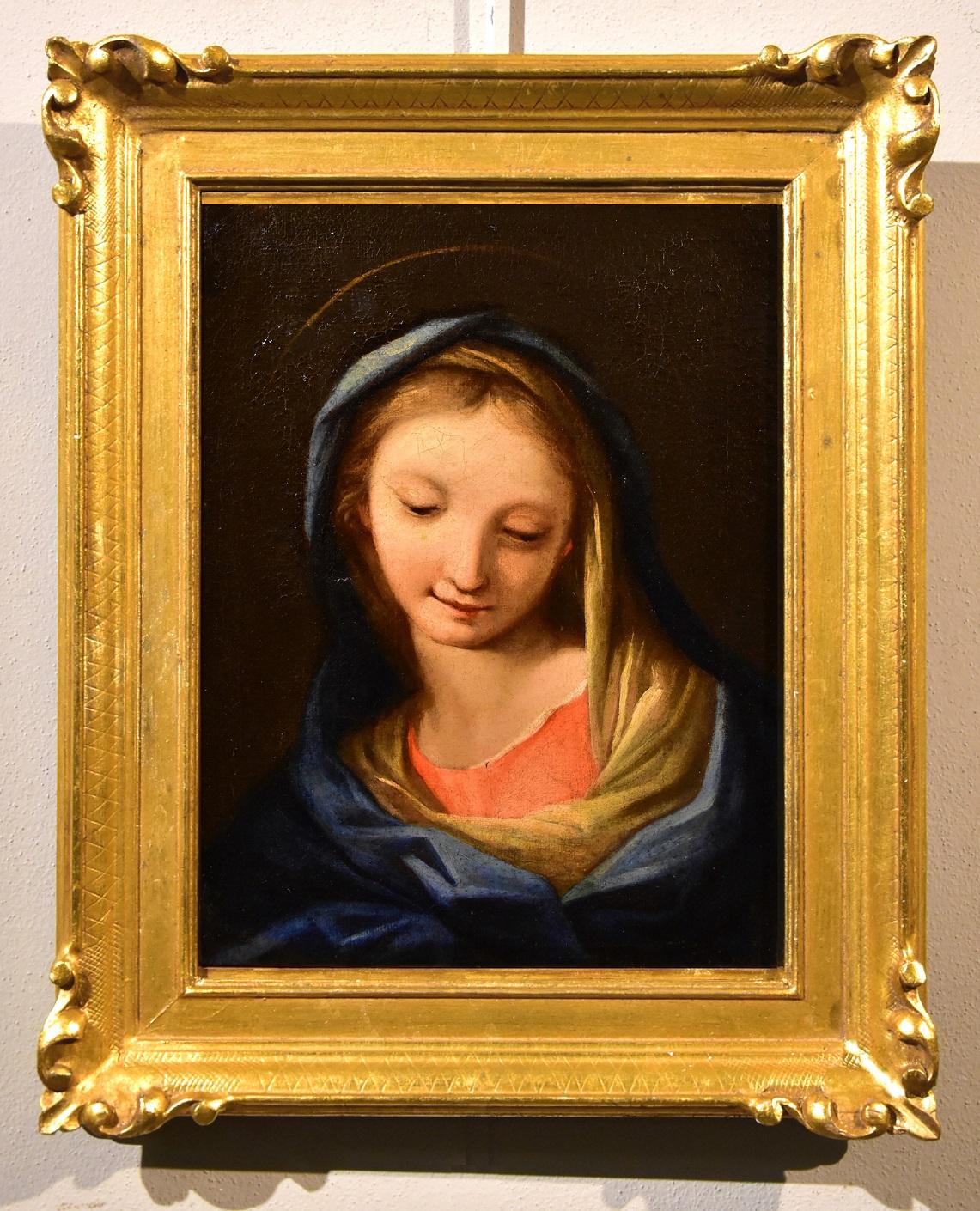 Madonna Virgin Paint 17/18th Century Maratta Oil on canvas Old master Italian  - Painting by Circle of Carlo Maratta (Camerano 1625 - Rome 1713)