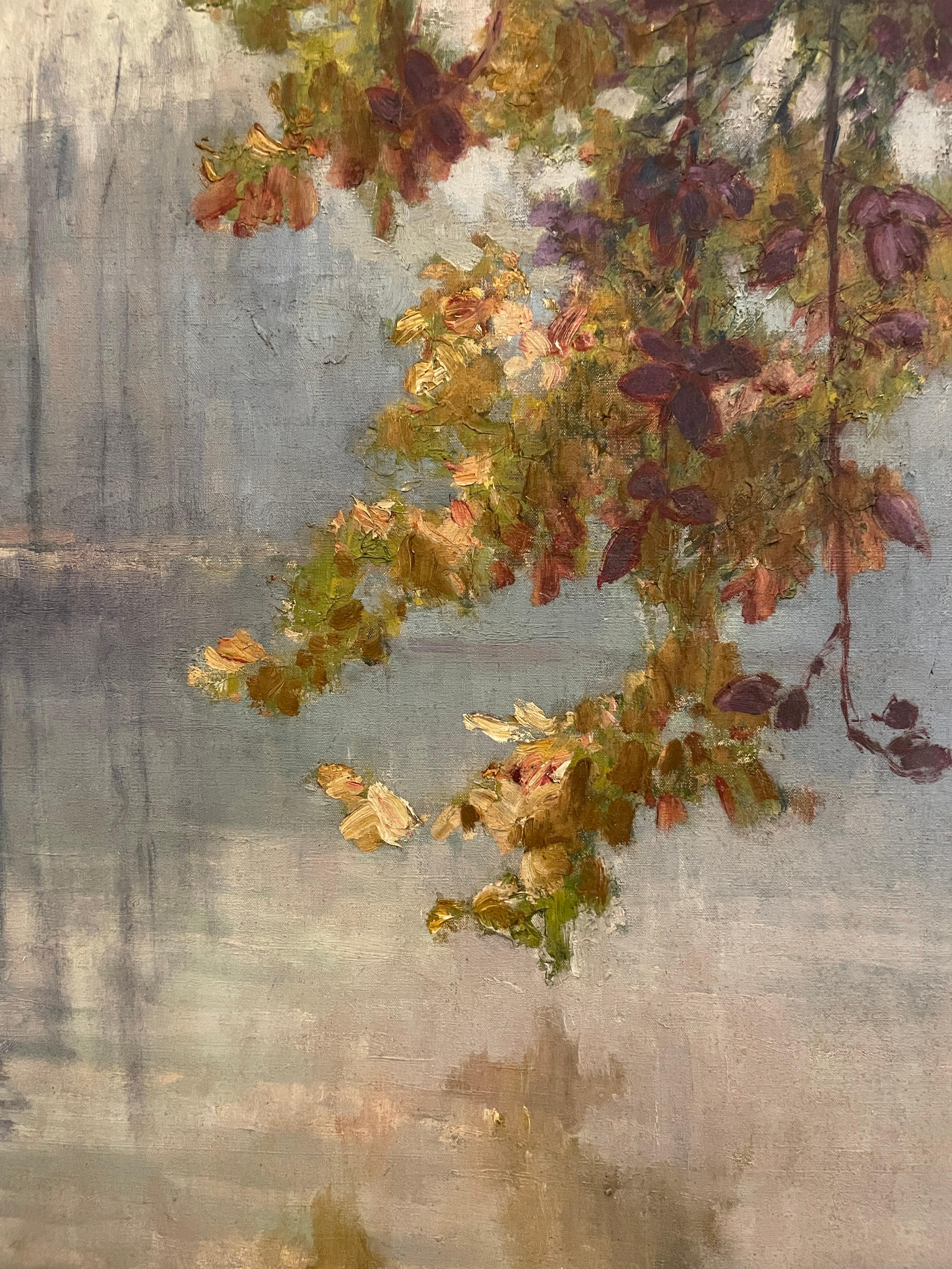 Autumn 
French School, late 19th century
circle of Claude Monet (French 1840-1926)
oil painting on canvas, unframed
31 x 24 inches
Paris canvas makers stamp verso
condition: very good and original condition; has been lightly cleaned. The edges and