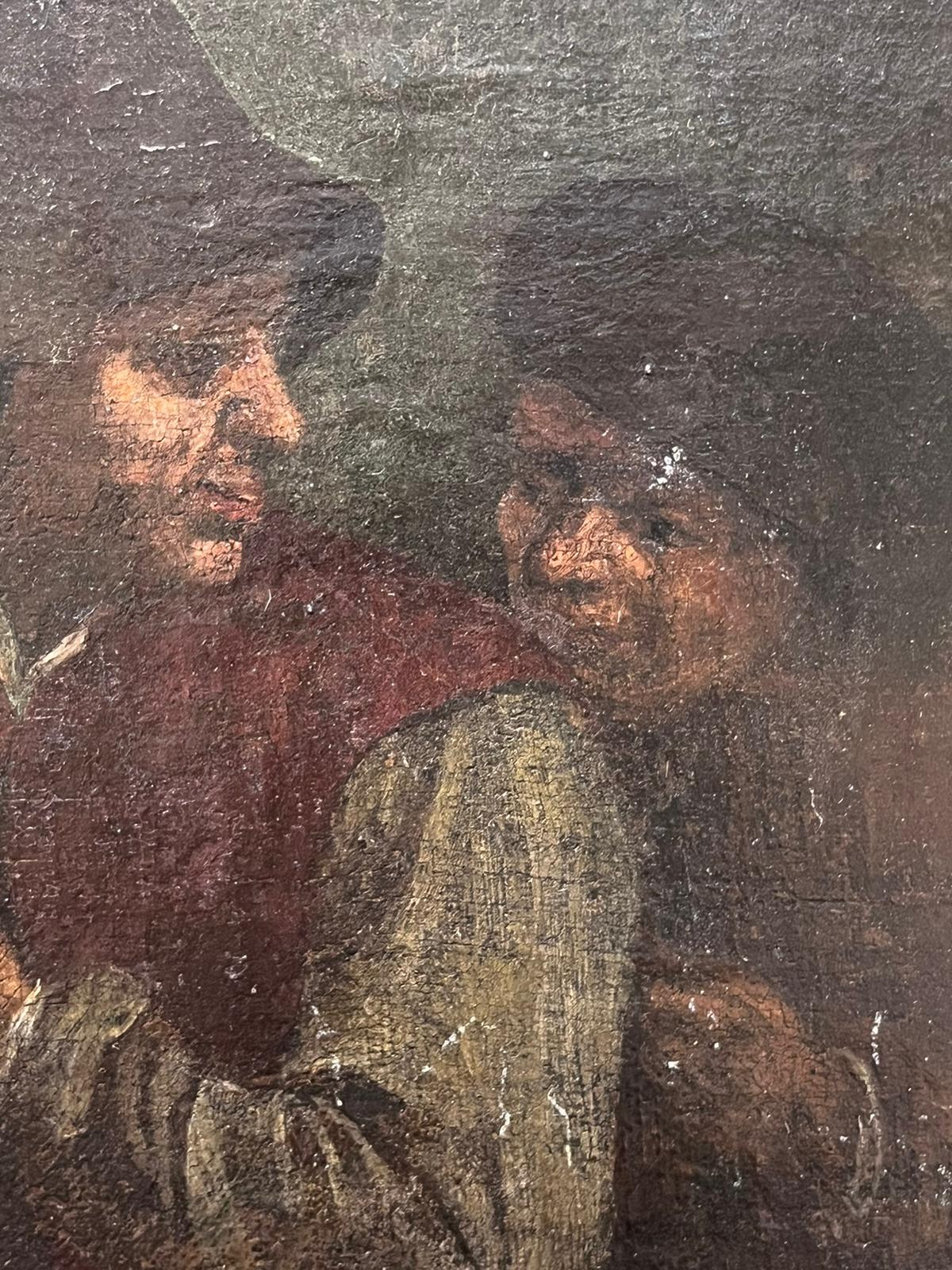 Fine 17th Century Dutch Old Master Oil Painting Two Topers in Deep Conversation For Sale 1