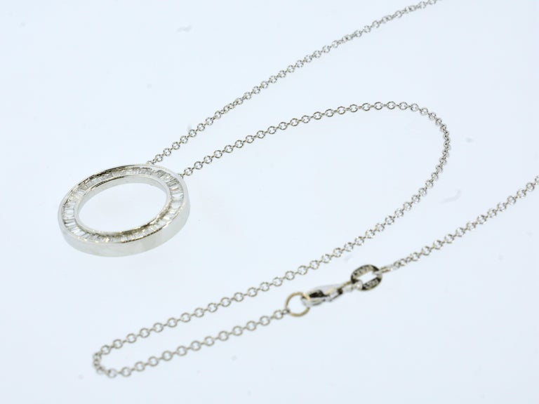Collier Diamant Illusion 1.50 Ct Or Blanc 14K - Diamants Ronds Brillants - Marque Jisha
