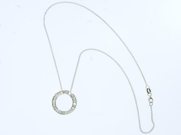 Collier Diamant Illusion 1.50 Ct Or Blanc 14K - Diamants Ronds Brillants - Marque Jisha