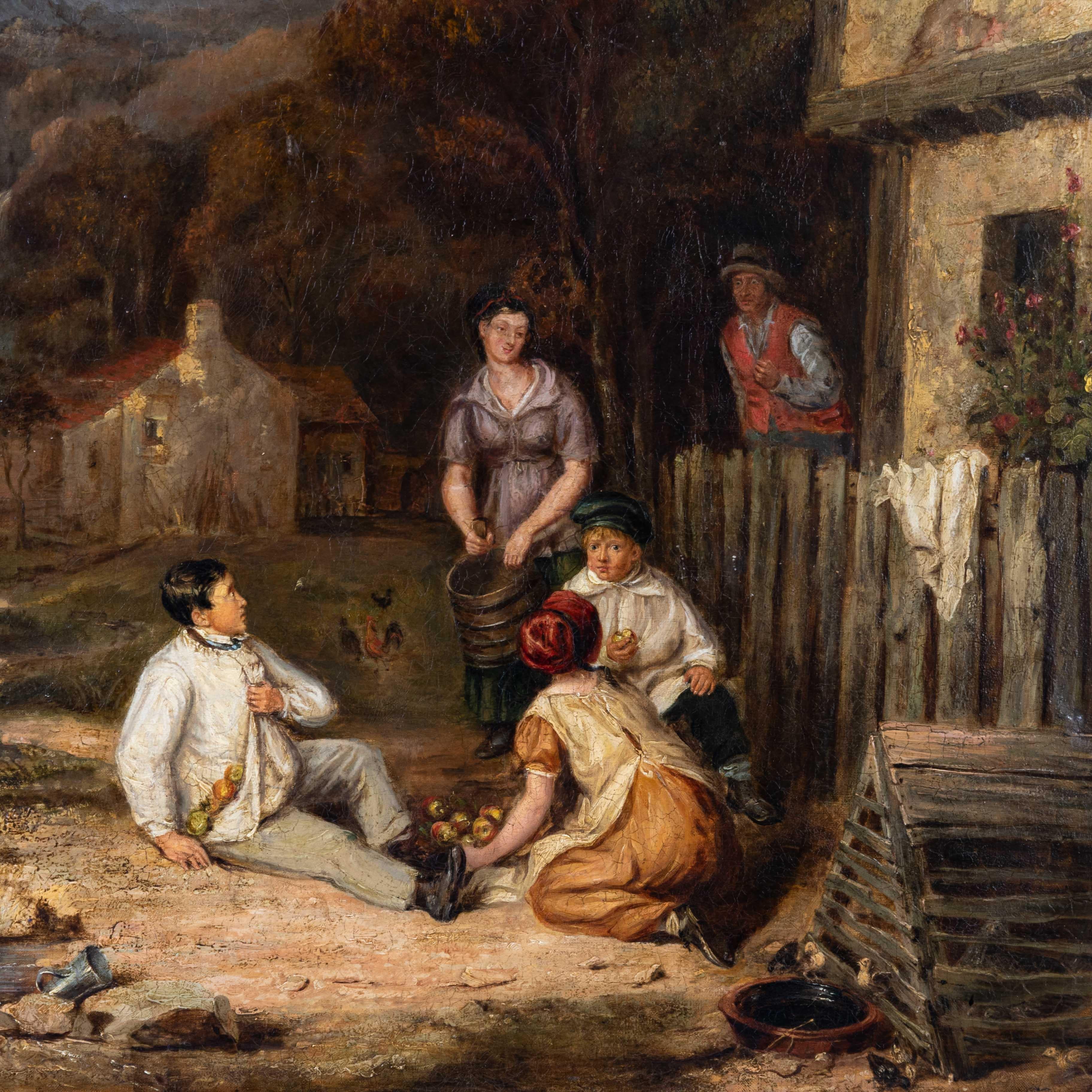 Kreis von Edmund Bristow (1787-1876) „Die Apfelschrauben“ Ölgemälde im Zustand „Gut“ im Angebot in Nottingham, GB