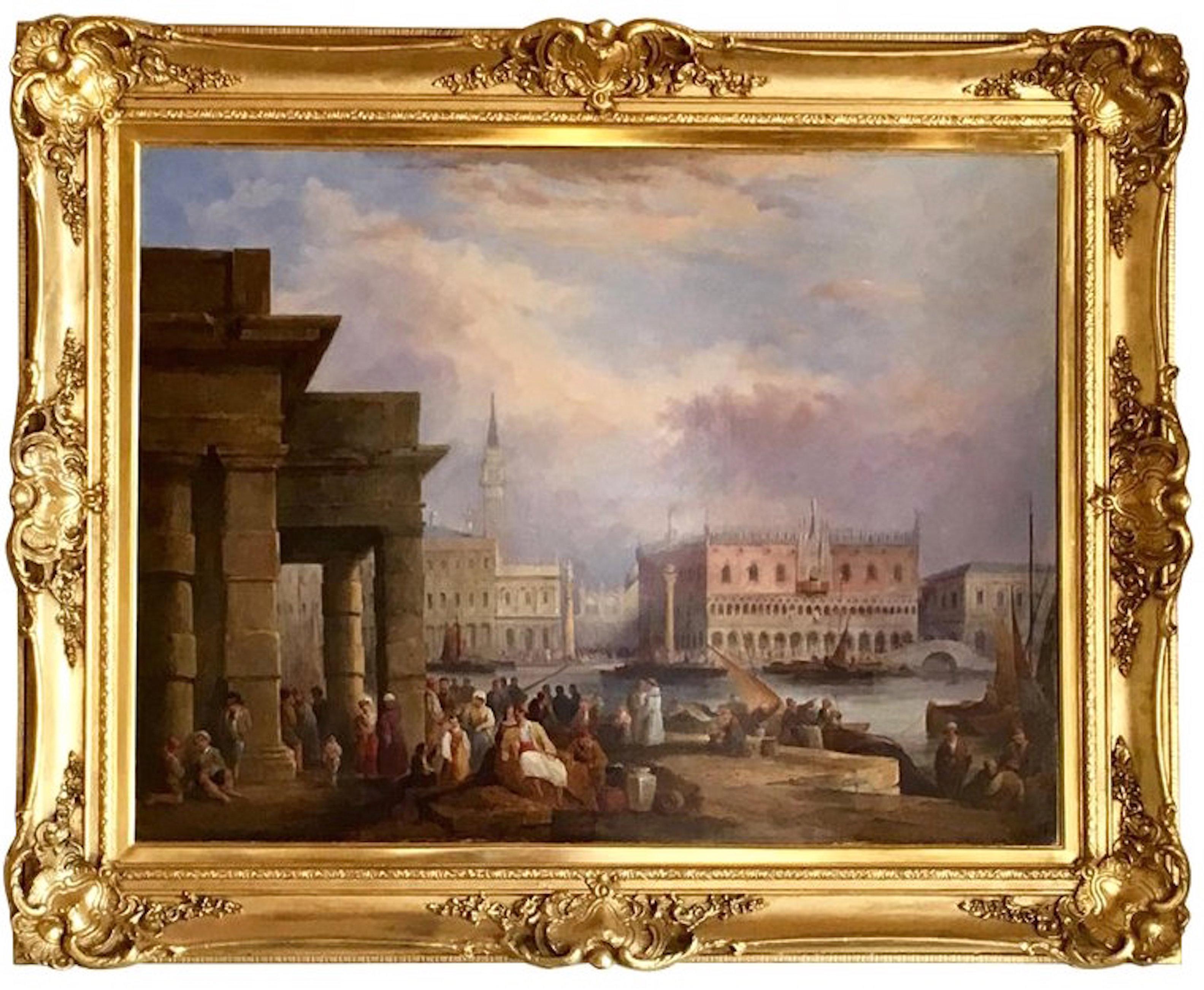 (Circle of) Edward Pritchett Landscape Painting - The Doge's Palace, Venice
