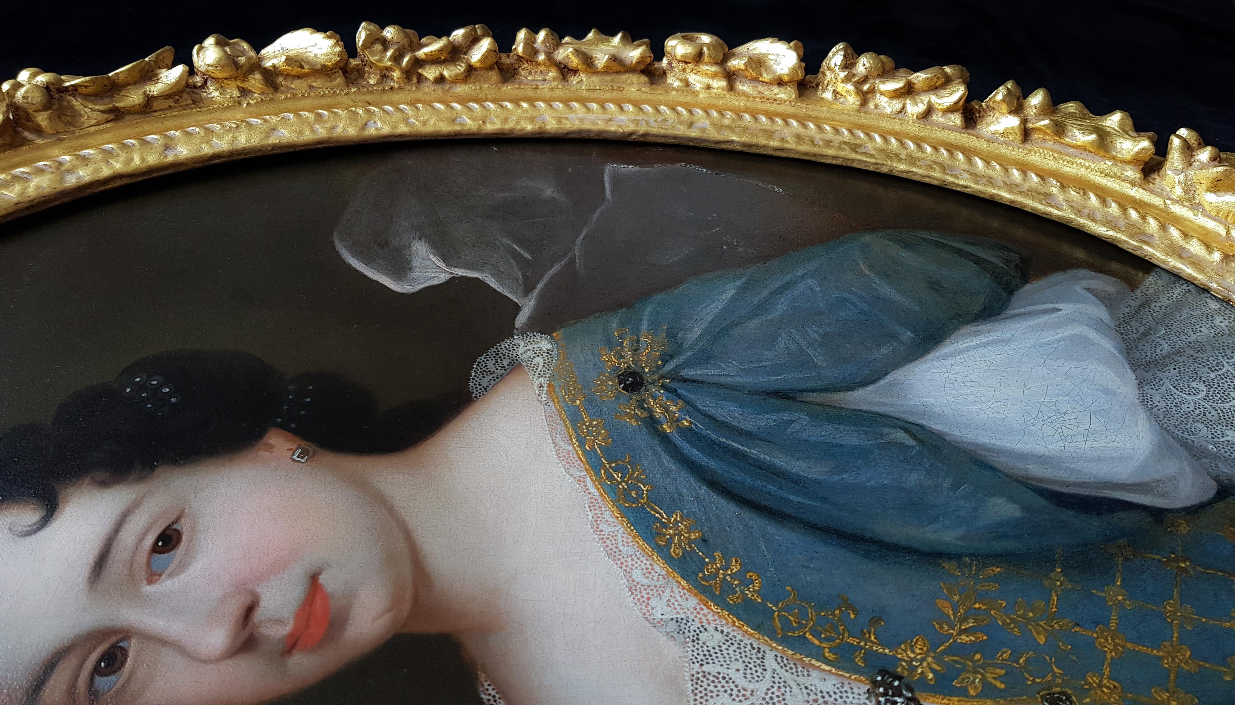 Portrait of a Lady, Fine Carved Period Frame - Painting by (circle of) François de Troy