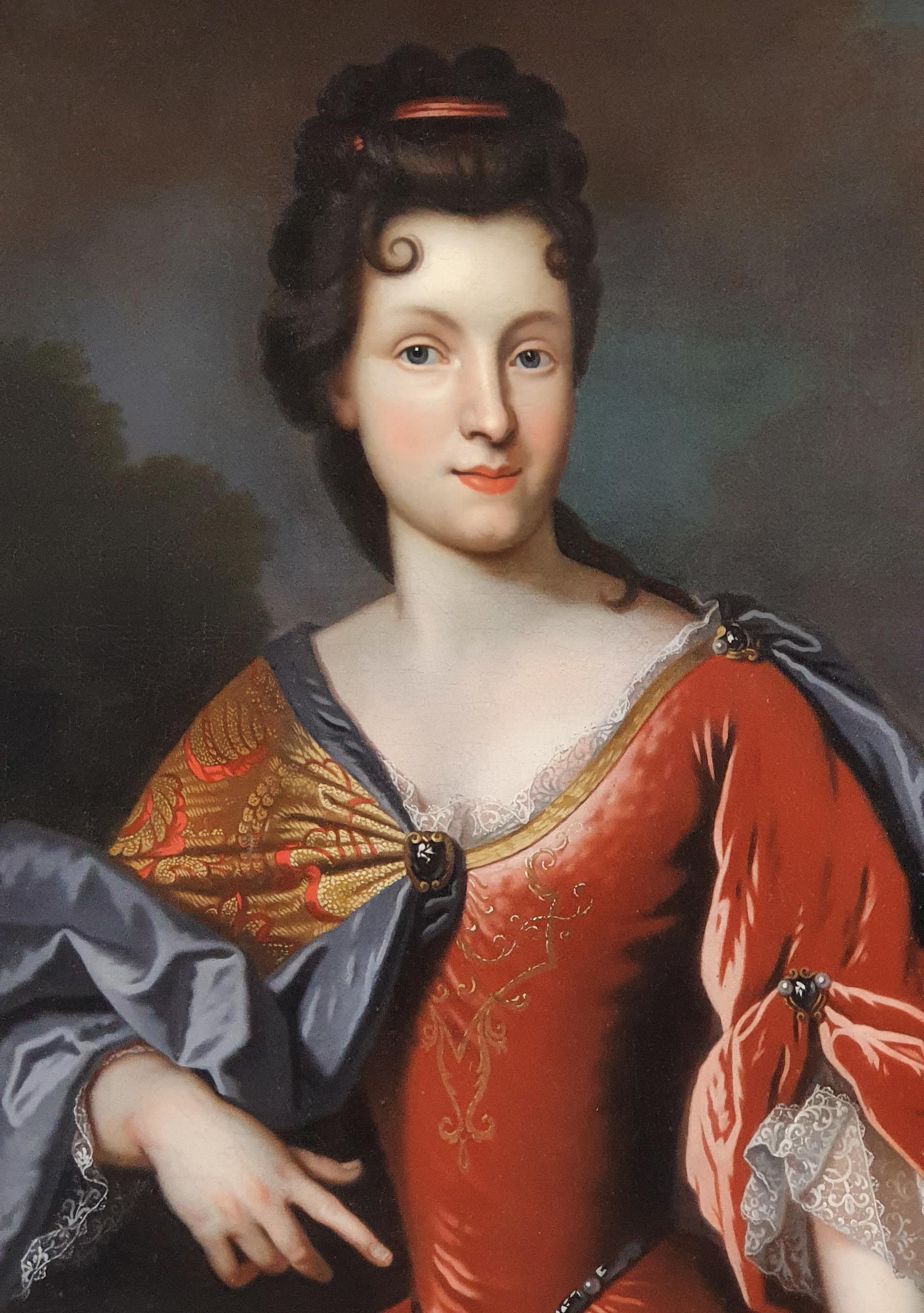 Portrait of Renée Bouthillier de Chavigny, French Chateau Provenance - Old Masters Painting by (circle of) François de Troy