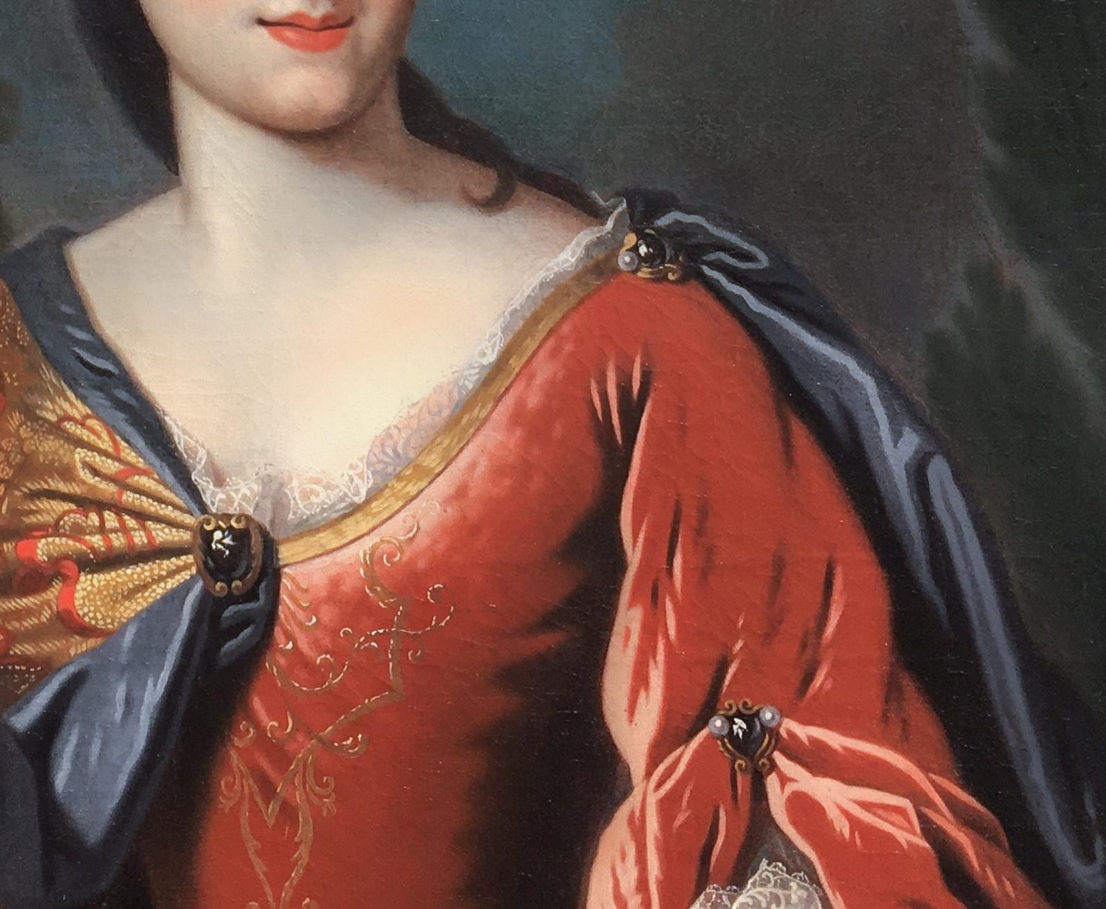 Portrait of Renée Bouthillier de Chavigny, French Chateau Provenance - Brown Portrait Painting by (circle of) François de Troy