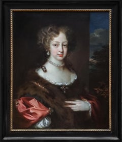 Porträt einer Dame mit Crimson Wrap & Pelz ca. 1675-1681, Gerard Soest, Altmeister, Porträt einer Dame