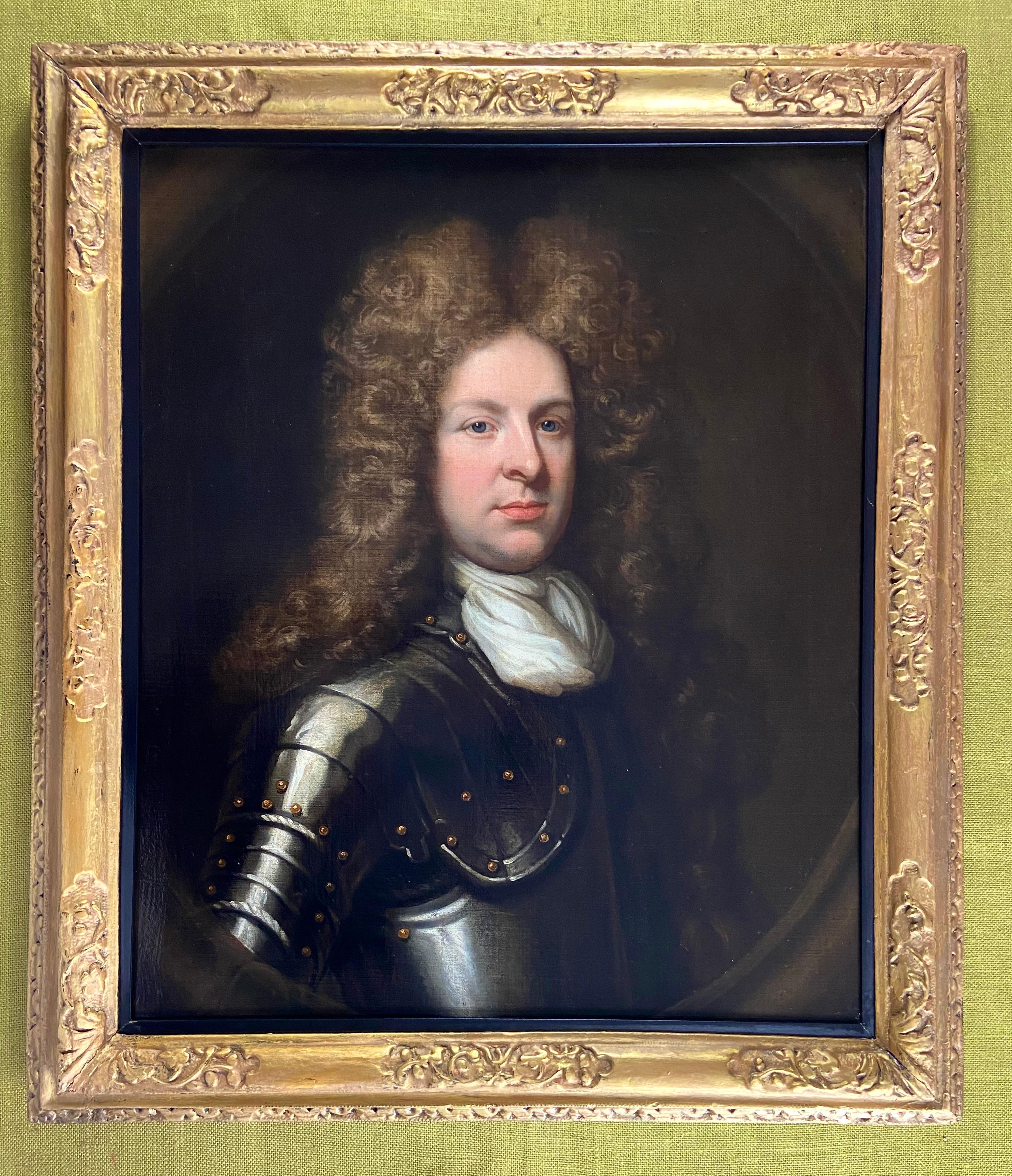 17th English Old Master Oil Portrait of a Young Gentleman in Armour circa 1690. For Sale 2