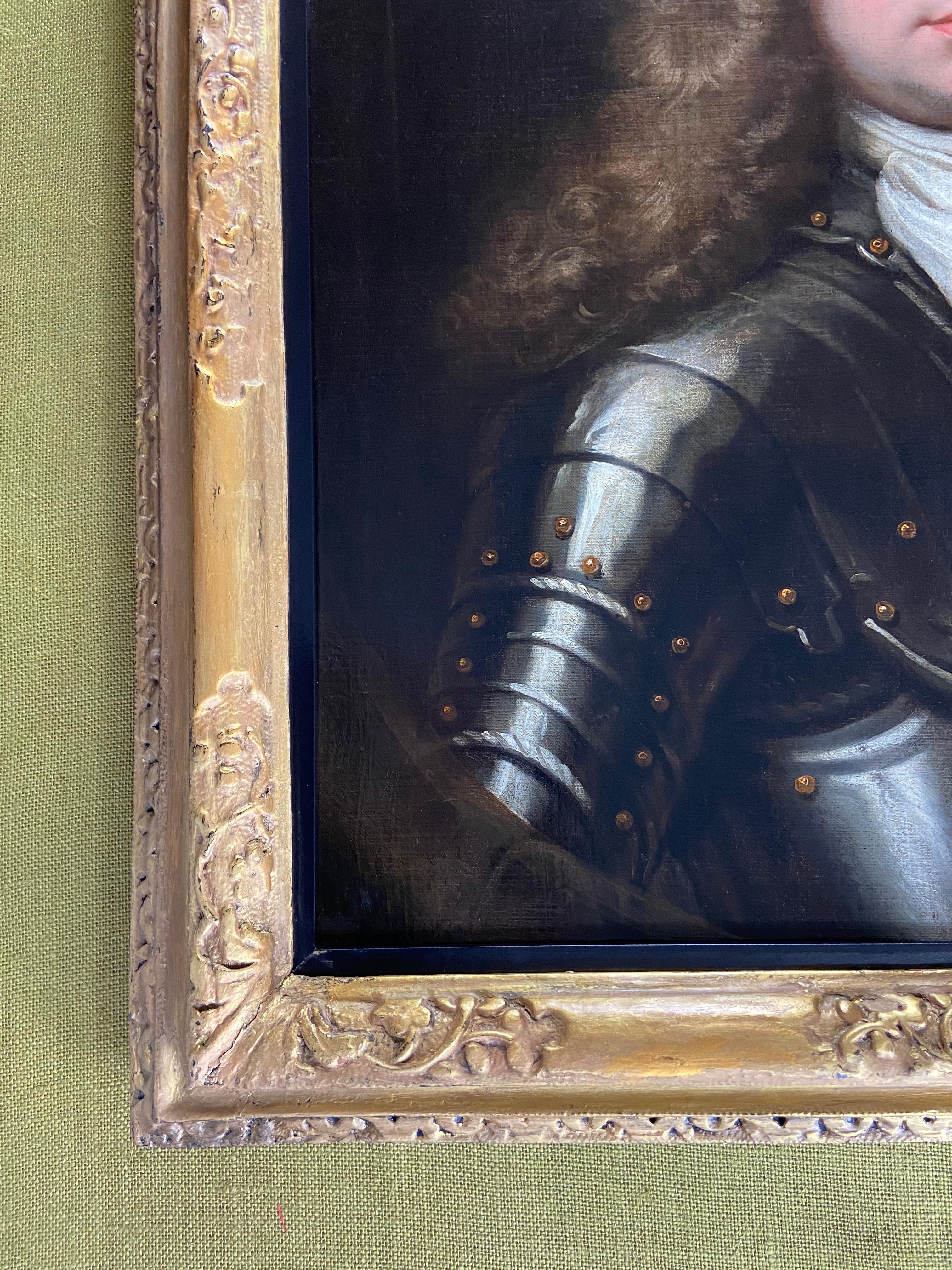 17th English Old Master Oil Portrait of a Young Gentleman in Armour circa 1690. For Sale 1