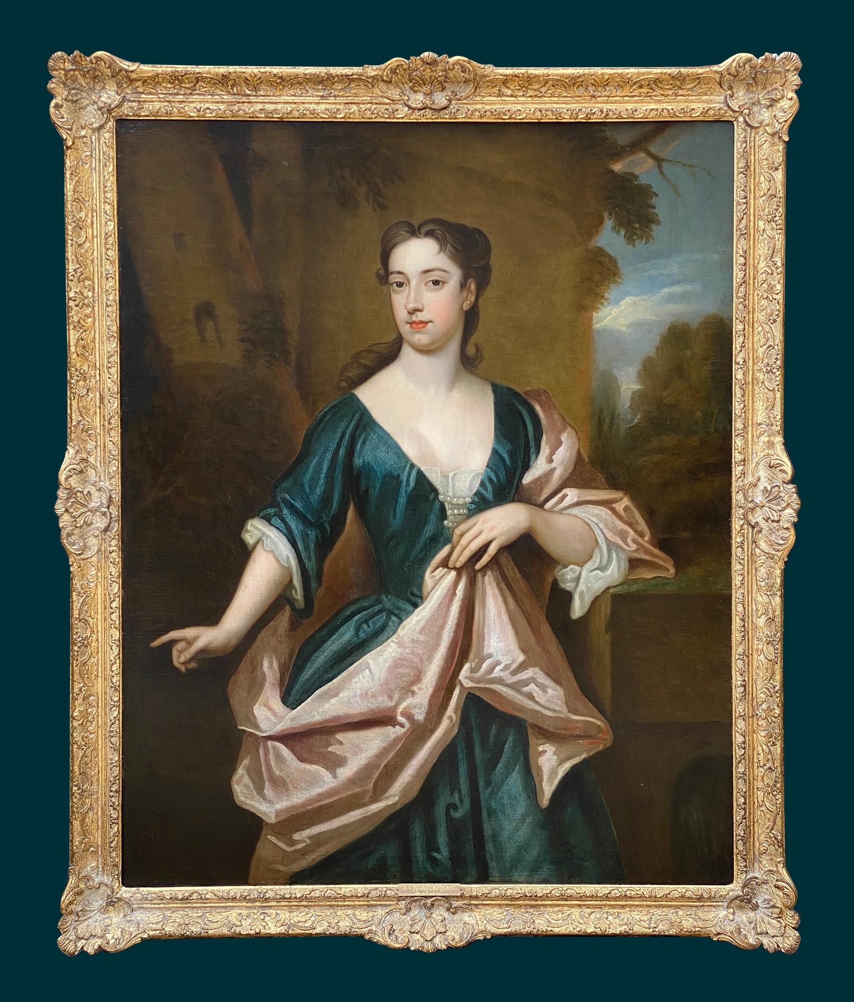 EARLY 18TH CENTURY ENGLISH PORTRAIT OF A LADY - CIRCLE OF SIR GODFREY KNELLER. For Sale 4