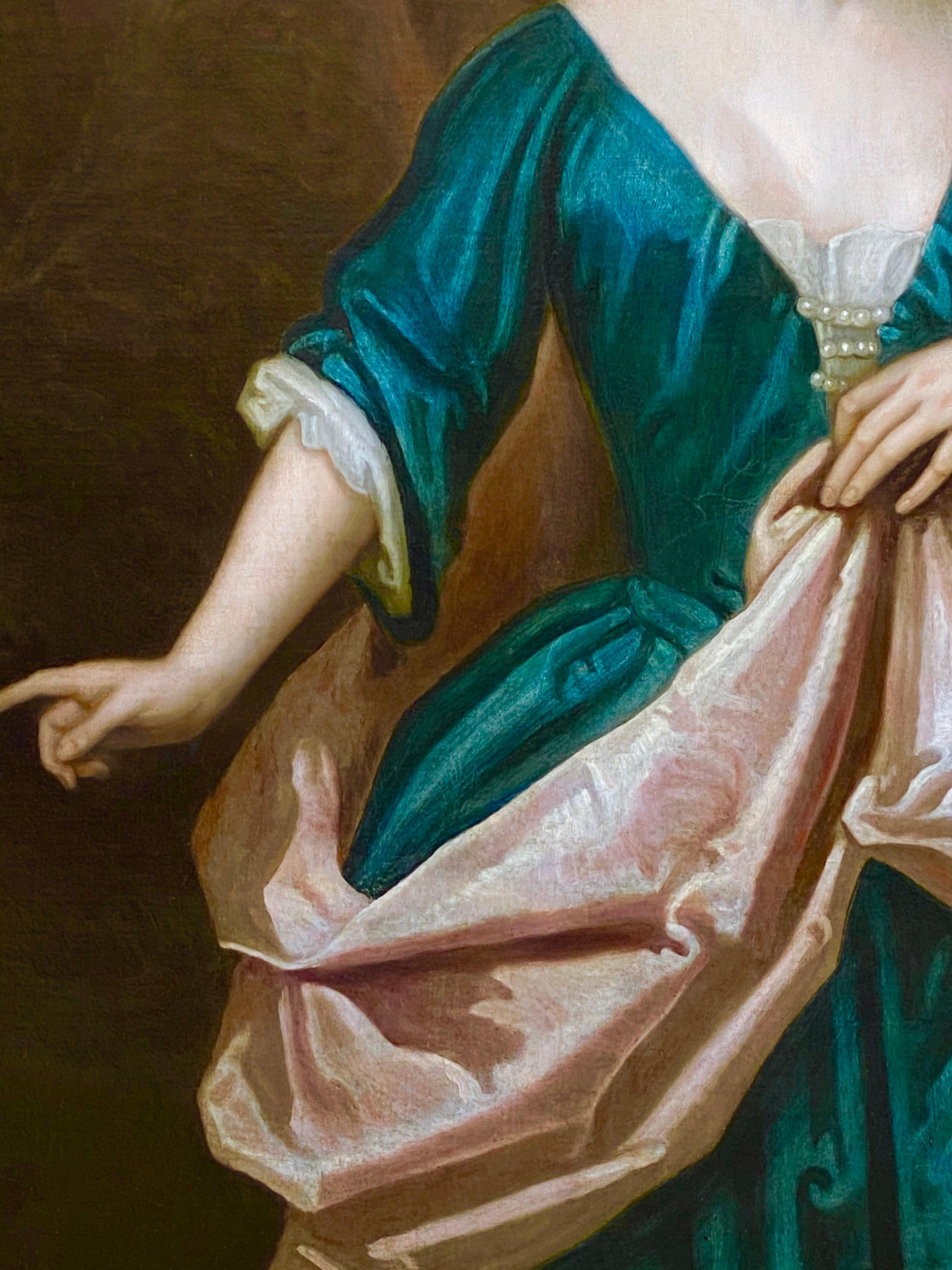 EARLY 18TH CENTURY ENGLISH PORTRAIT OF A LADY - CIRCLE OF SIR GODFREY KNELLER. For Sale 1