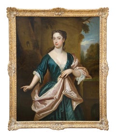 EARLY 18TH CENTURY ENGLISH PORTRAIT OF A LADY - CIRCLE OF SIR GODFREY KNELLER.