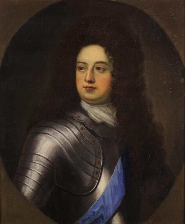 (Circle of) Godfrey Kneller Figurative Painting - Fine 17th Century Oil Painting Portrait Duke of Marlborough in Suit of Armour