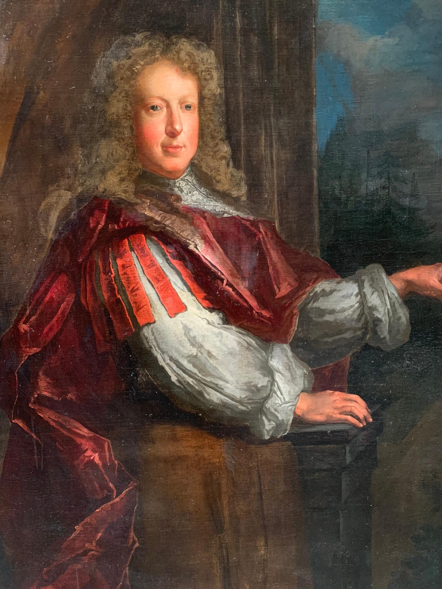 John Hervey Portrait on occasion of receiving the Title 1st Earl of Bristol - Painting by (Circle of) Godfrey Kneller
