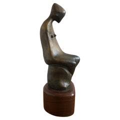 Circle of Henry Moore, Bronze Sculpture circa 1960, Signed H. Lurie