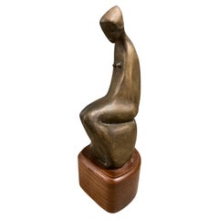Círculo de Henry Moore, Escultura de bronce hacia 1960, Firmado H. Lurie