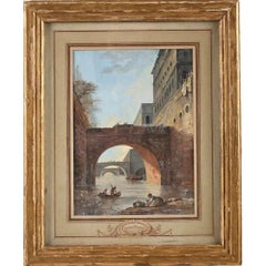 Paysage d'Italie, probablement une vue imaginaire des canaux de Venise