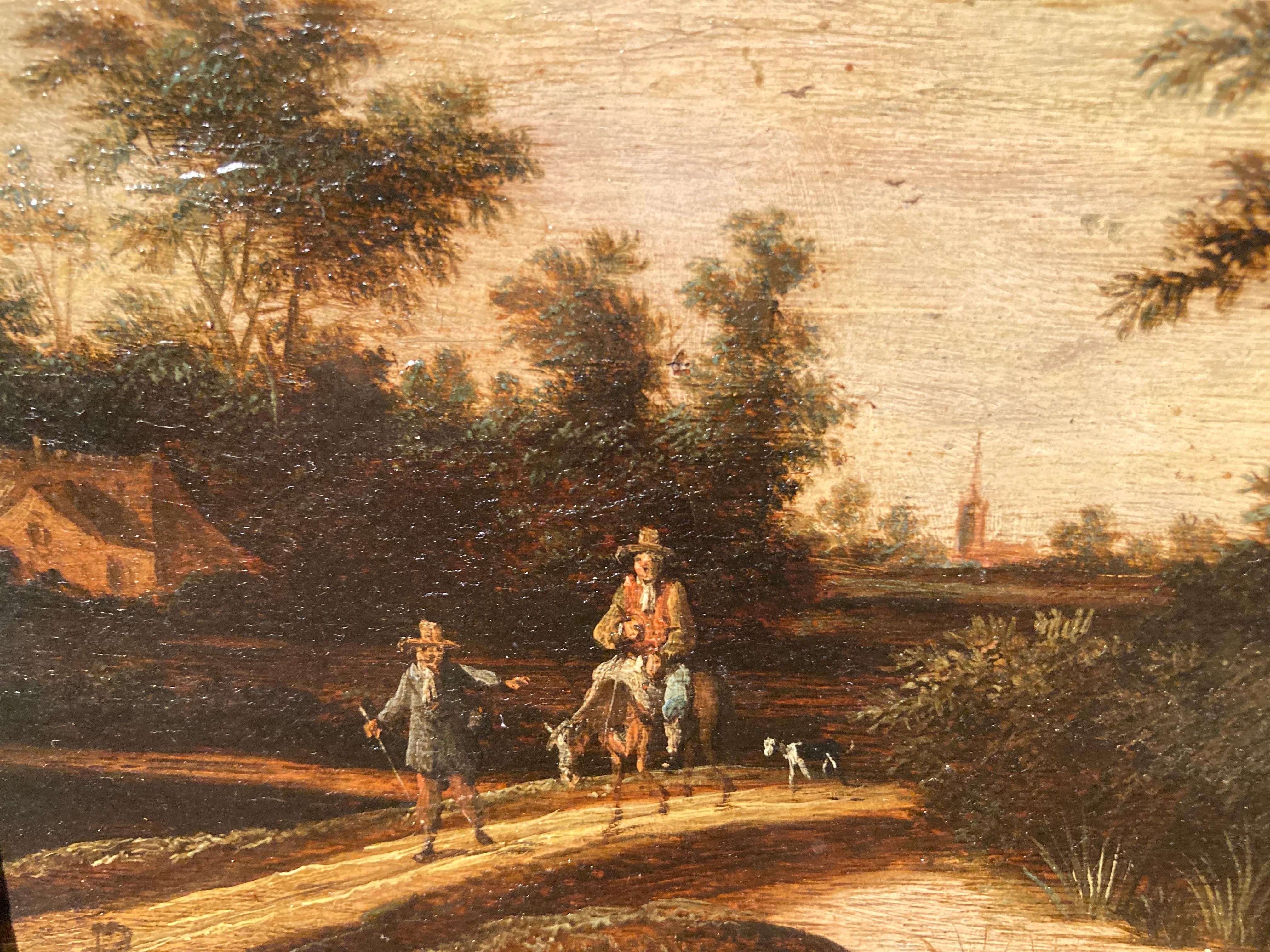 Kreis von Jacob Ruisdael, Landschaft mit Reitern und einem Brunnen, Flämische Kunst im Angebot 3